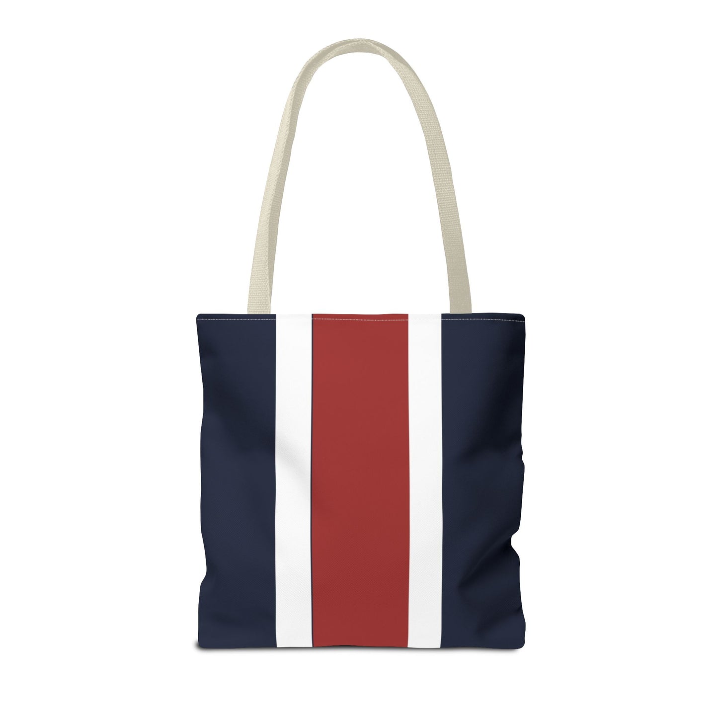 Lunar Midnight & Red-White Striped Tote Bag, Summer Beach Bag, Casual Shopping Tote, Patriotic Gift for Her, Travel Accessory