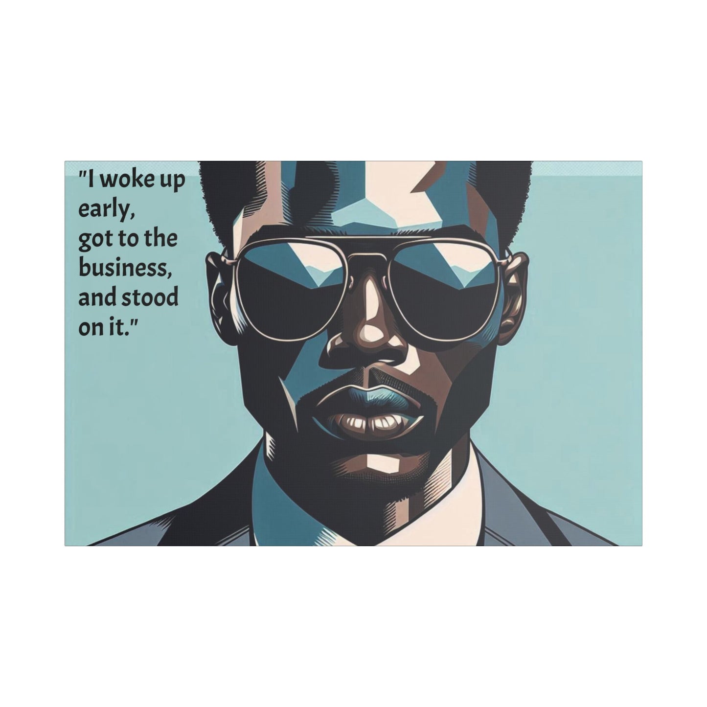 Afro Art Print Canvas, Wall Decor, Satin Stretched Canvas, African American Art, Office Decor, Home Decor - "I woke up early"