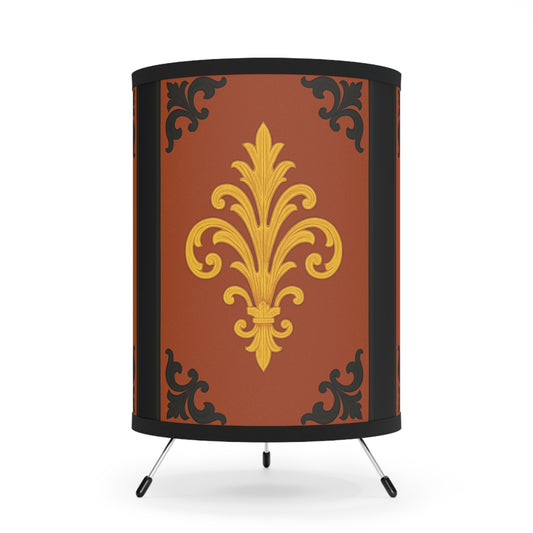 Dusk Terracotta Baroque Table Lamp — Vintage Printed Shade