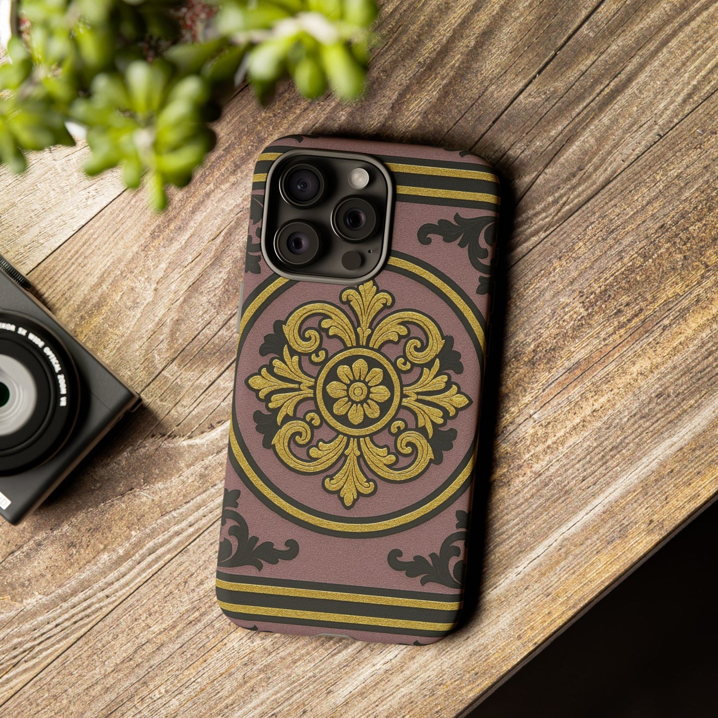 Gilded Mauve With Gold-Black Baroque Tough Cases