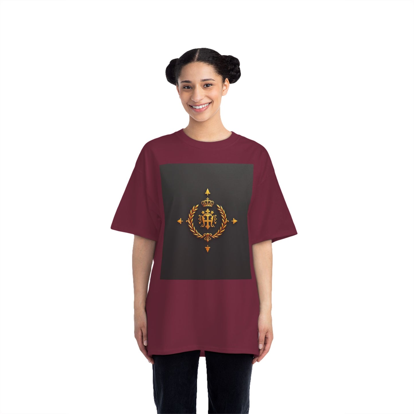 Stylish Gold Emblem T-Shirt, Casual Tee, Unique Gift, Everyday Wear, Graphic Shirt, Fashion Statement - Gold Crest