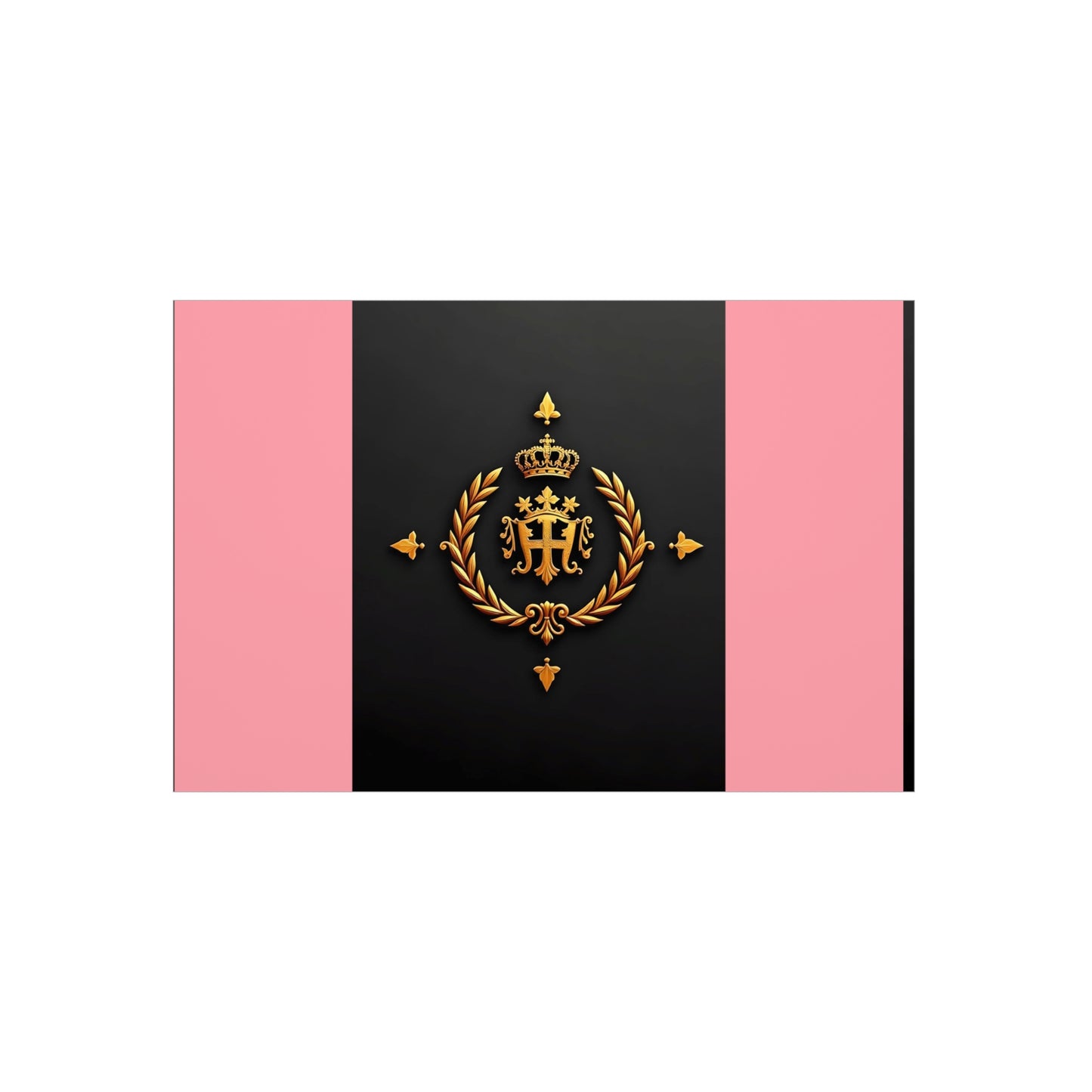 Elegant Wall Art Foam Board, Luxurious Home Decor, Modern Design Display, Stylish Room Accent, Office Decor, Unique Gift - Pink Striped Gold Crest