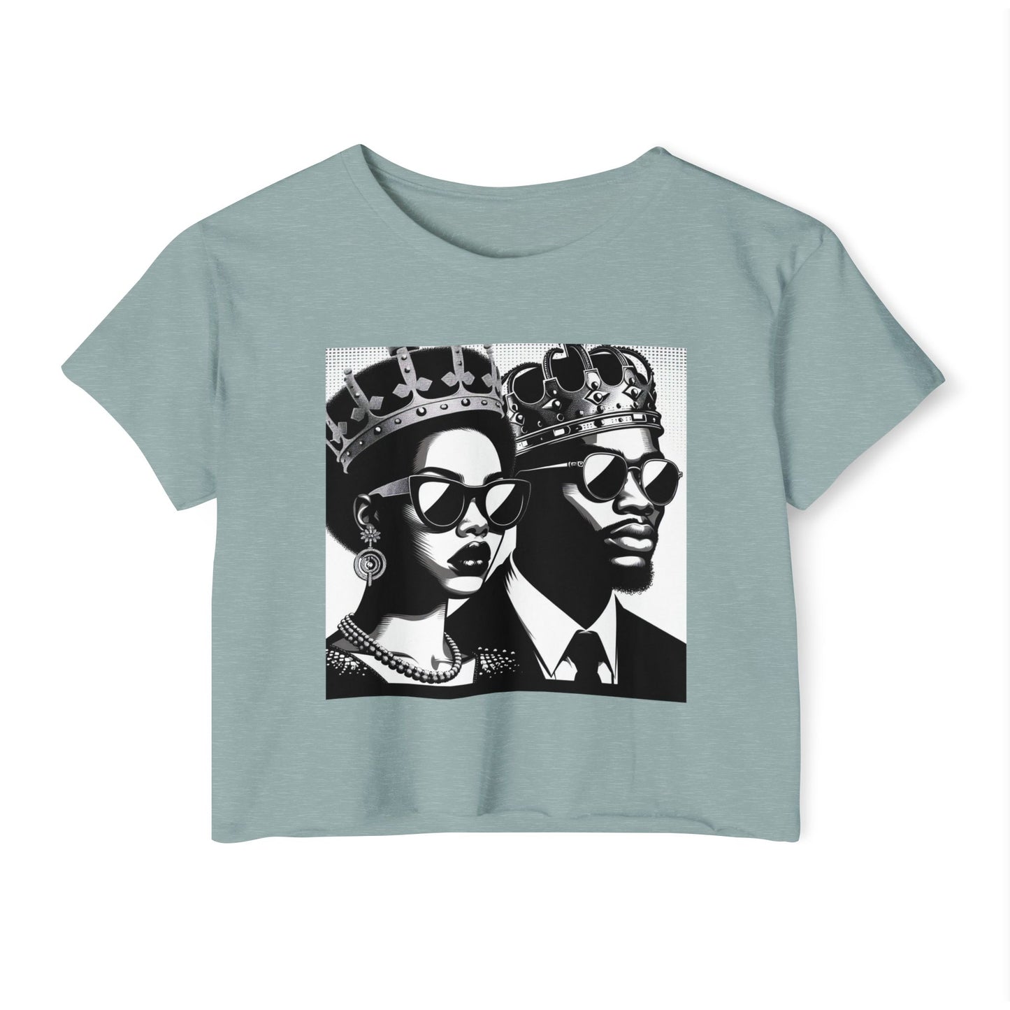 Crowned Kings Festival Crop Top | Stylish Women's Summer Tee, Music Festival Shirt, Streetwear, Boho Chic, Unique Graphic Top