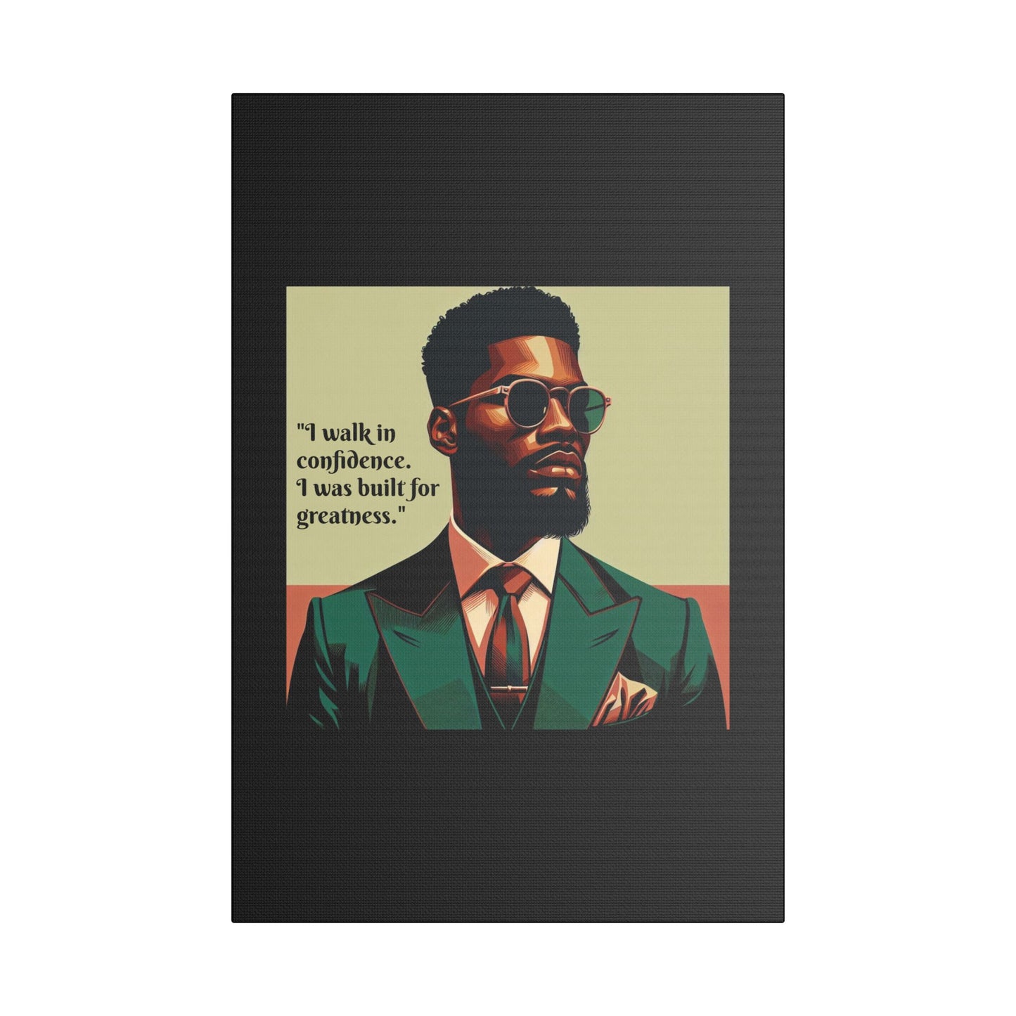 Afro Art Print Canvas, Wall Decor, Satin Stretched Canvas, African American Art, Office Decor, Home Decor - Built For Greatness