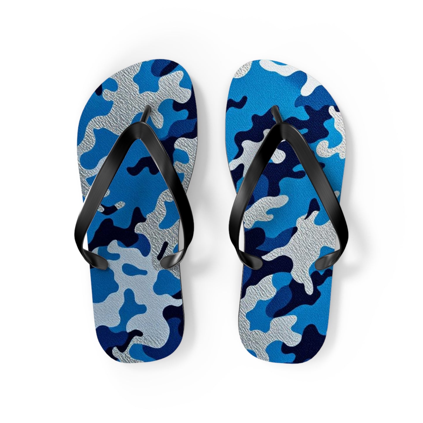 Camo Flip Flops - Stylish Beach Sandals for Summer, Casual Footwear, Vacation Essentials, Poolside Comfort, Outdoor Activities - Blue