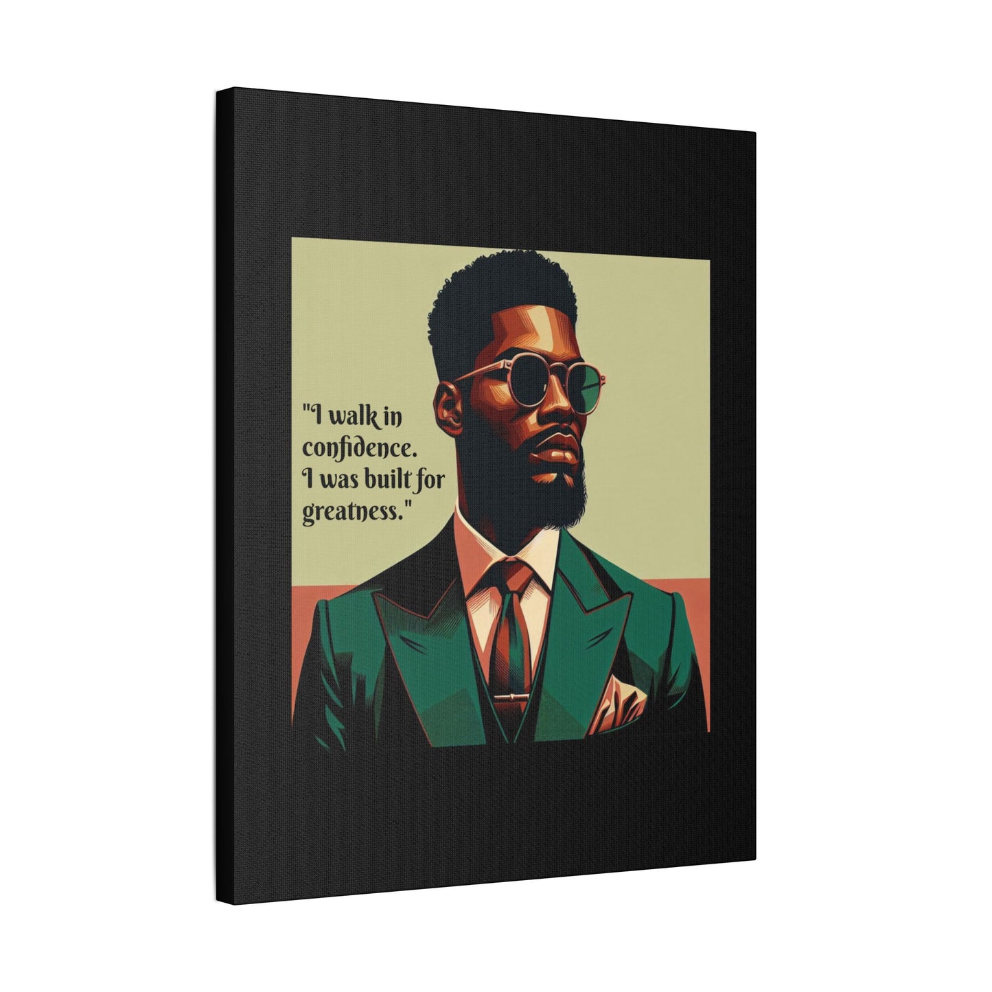 Afro Art Print Canvas, Wall Decor, Satin Stretched Canvas, African American Art, Office Decor, Home Decor - Built For Greatness