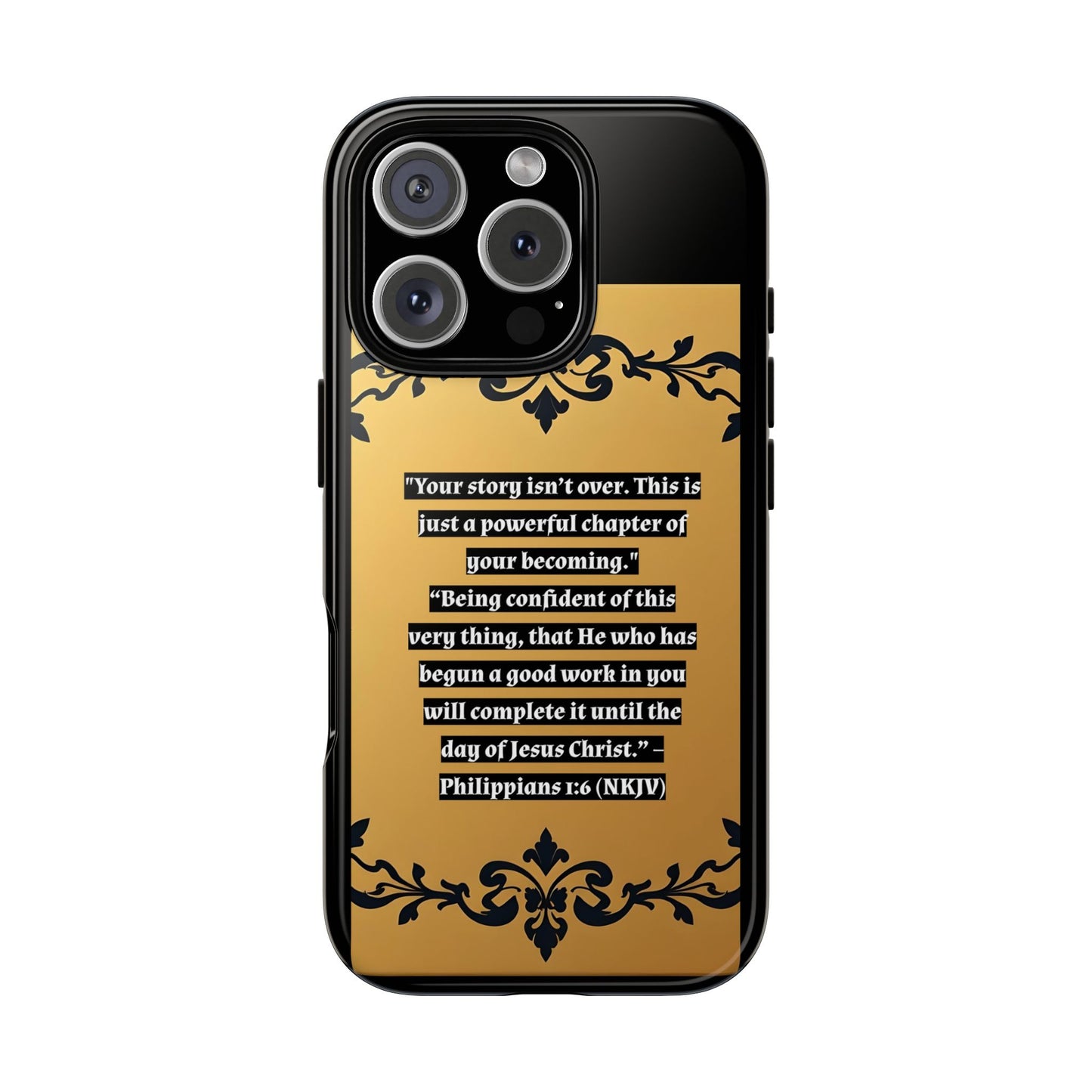 Elegant Floral Motif Phone Case - Tough Cases with Vintage Design - "Your story isn't over"