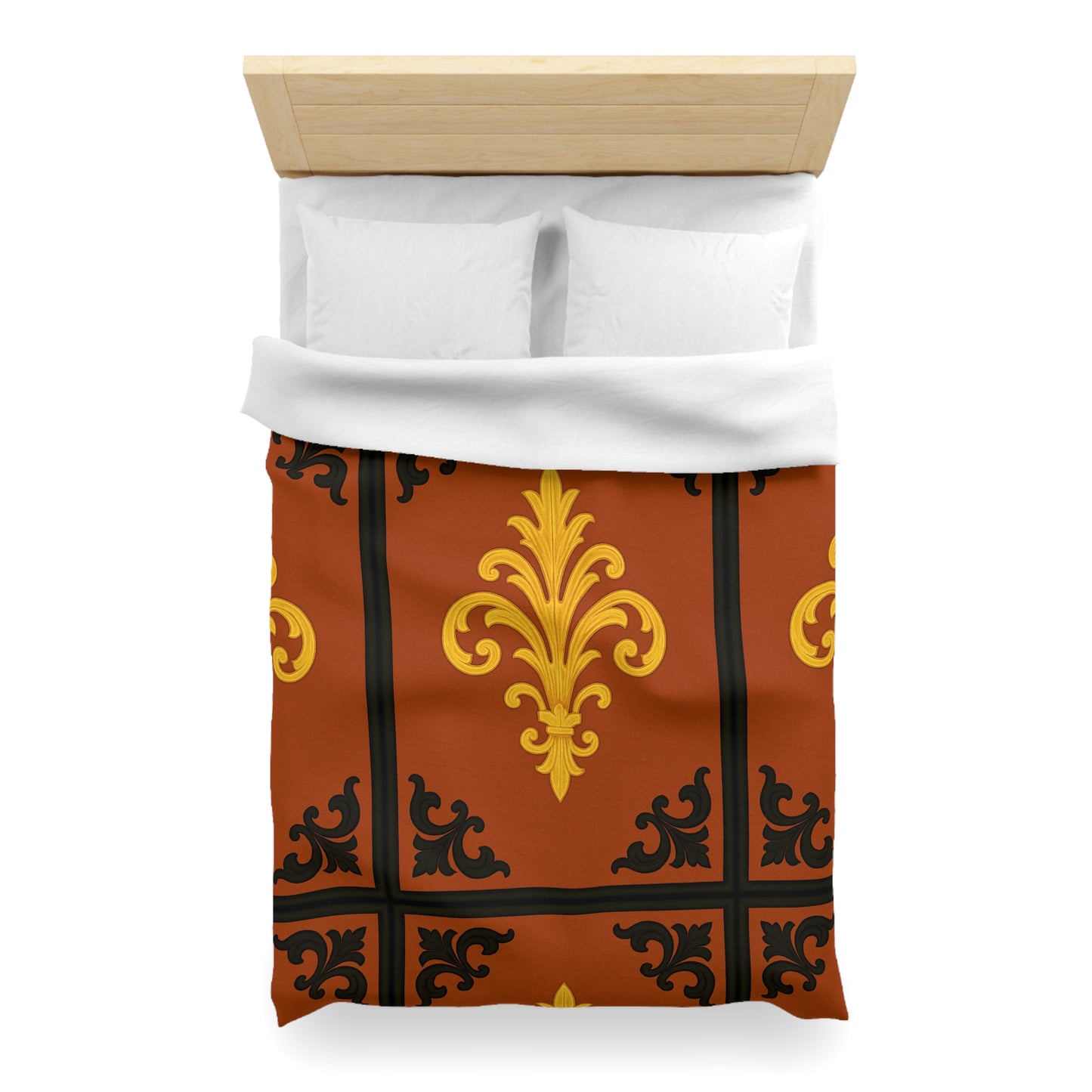 Dusk Terracotta Baroque Duvet Cover — Dusk Terracotta & Gold Tile Pattern