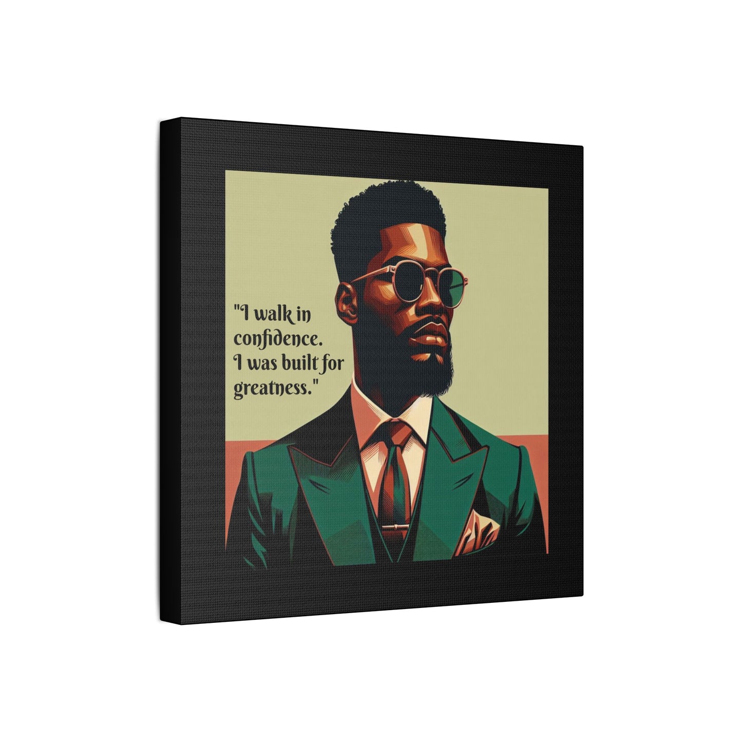 Afro Art Print Canvas, Wall Decor, Satin Stretched Canvas, African American Art, Office Decor, Home Decor - Built For Greatness