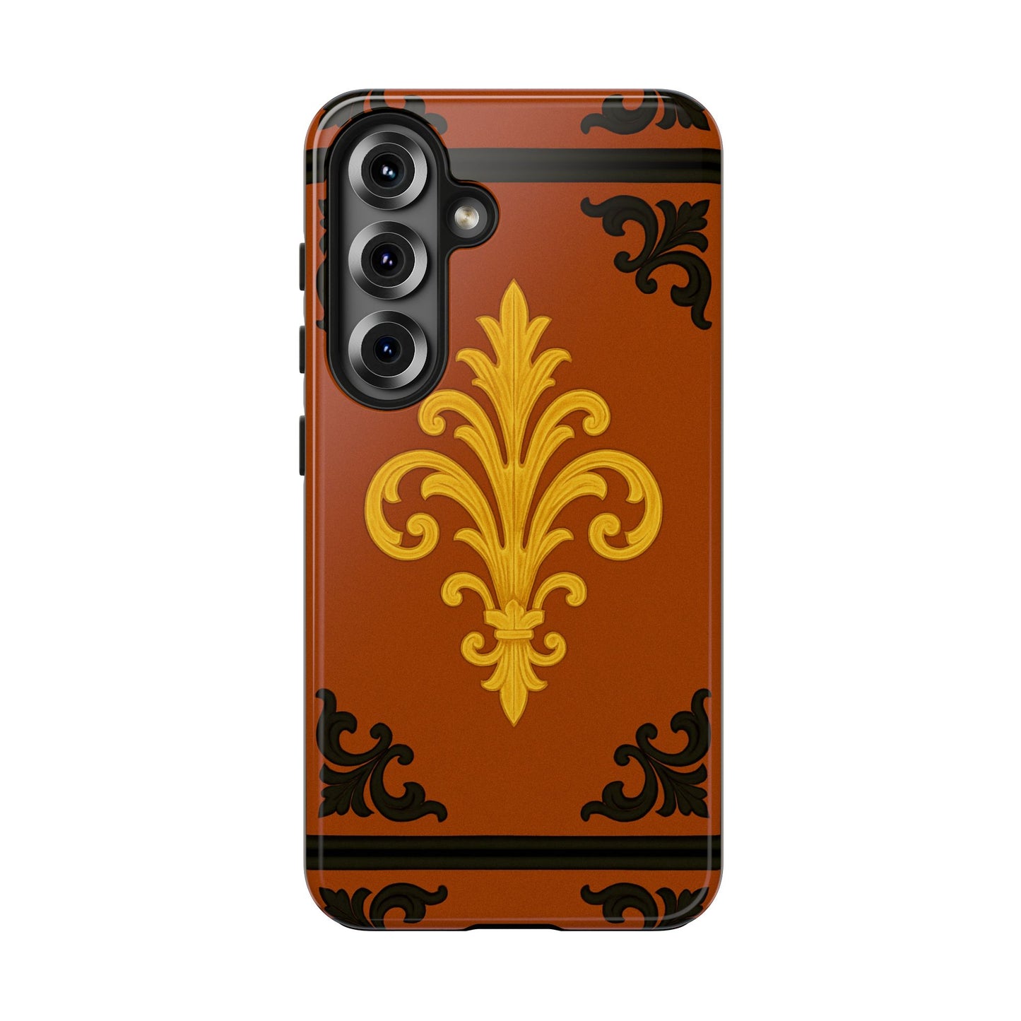 Dusk Terracotta Baroque Tough Phone Case — Vintage Baroque Design, Protective iPhone Cover
