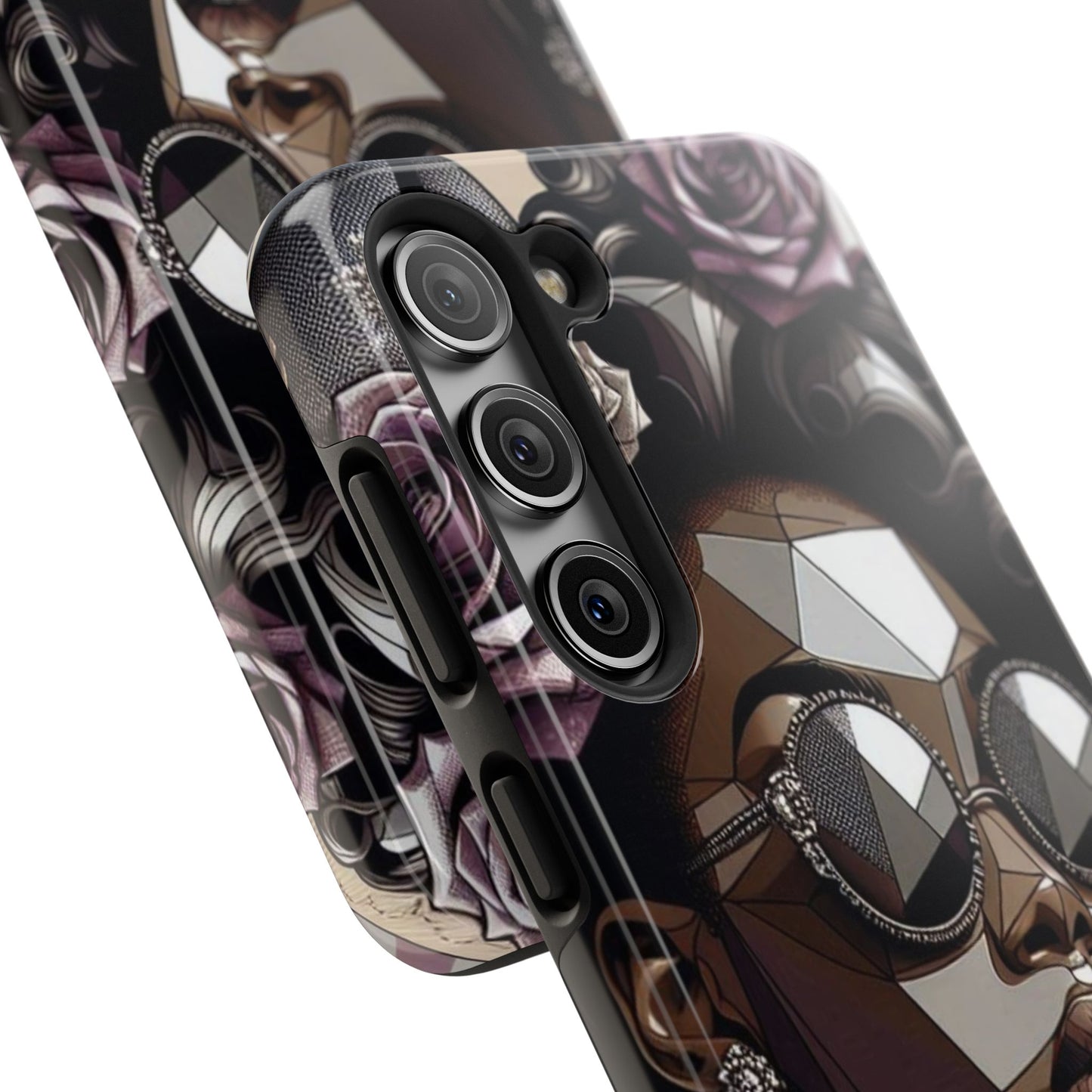 Chic Geometric Phone Case, Stylish Tough Case for Women, Unique Gift, Floral Design, Modern Accessories for Everyday Use - Lilac Baroque Lady