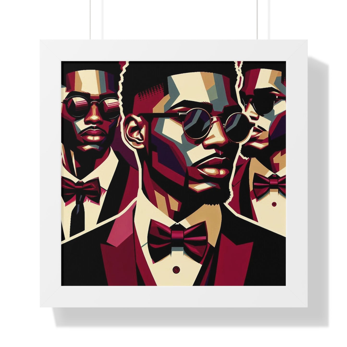 Stylish Framed Vertical Poster - Modern Art for Home Decor - Man In Burgundy Suit