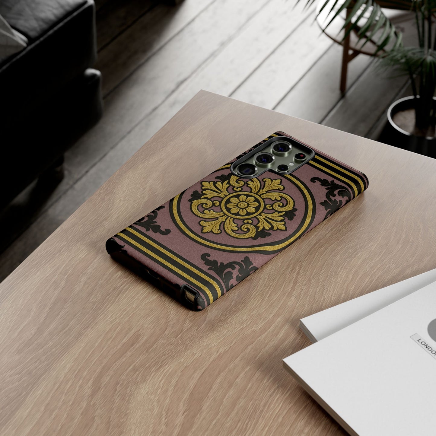 Gilded Mauve With Gold-Black Baroque Tough Cases