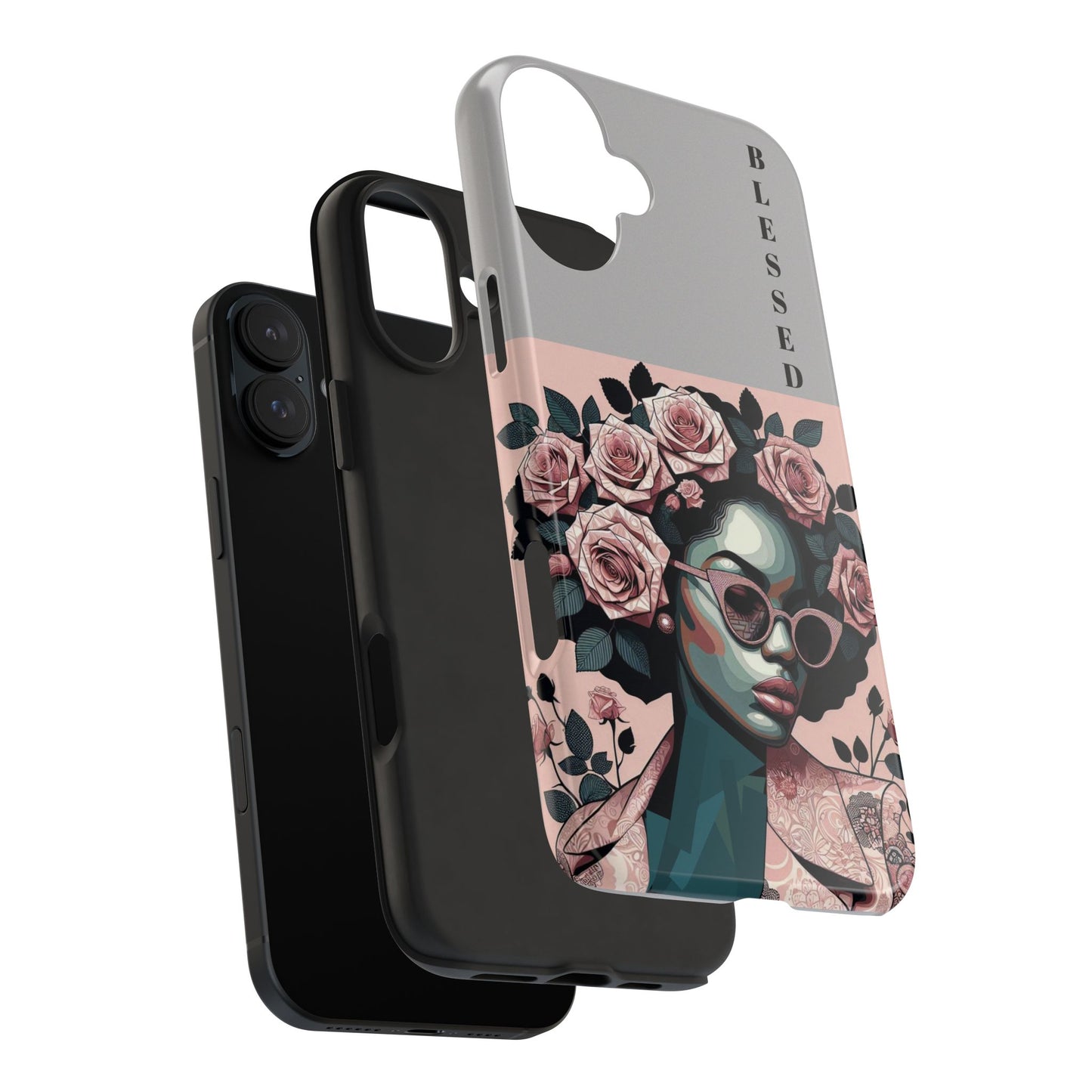 Blessed Floral Tough Phone Cases | Unique Gift for Her, Gift for Mom, Stylish Protection, Birthday Present, Black Girl Art