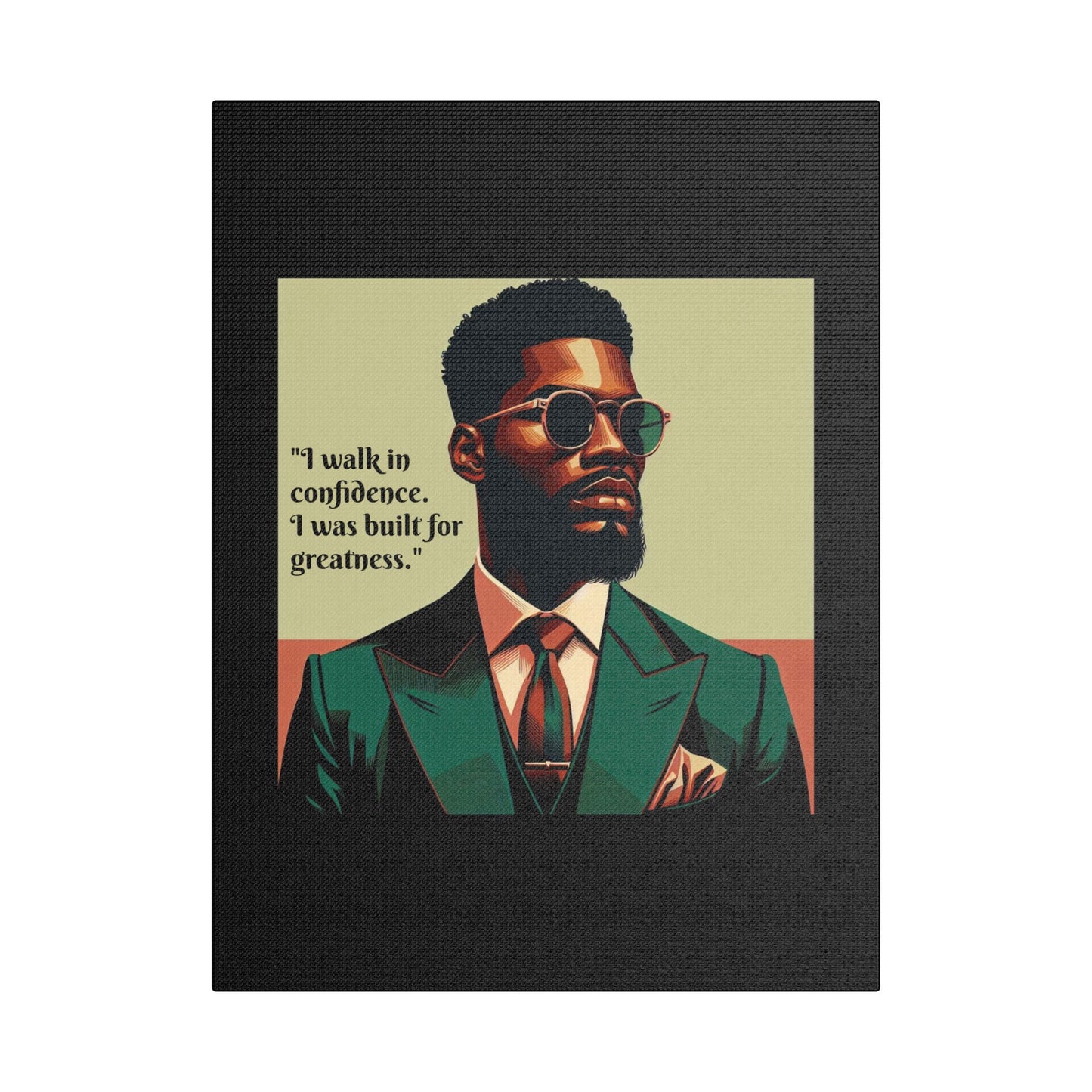 Afro Art Print Canvas, Wall Decor, Satin Stretched Canvas, African American Art, Office Decor, Home Decor - Built For Greatness