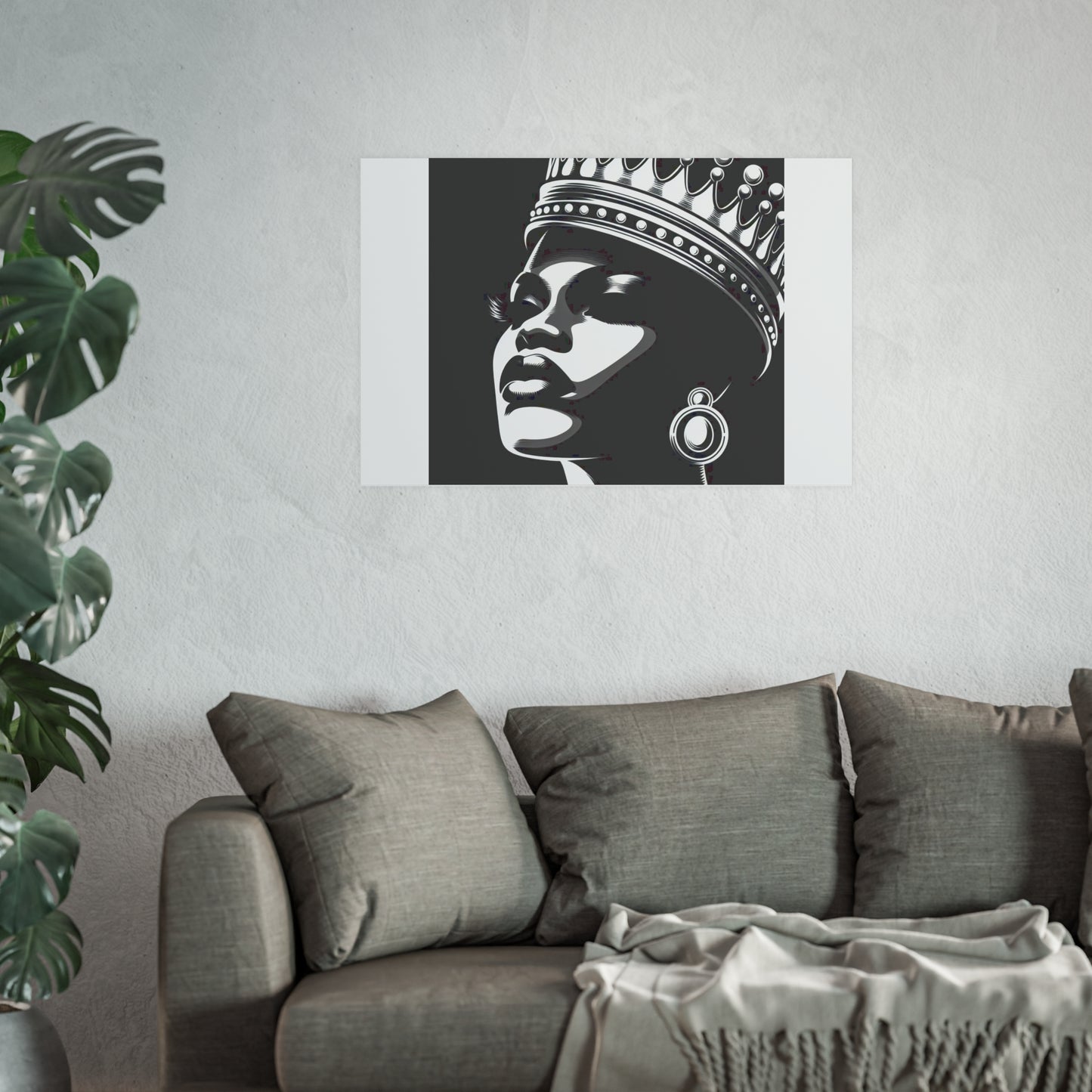 Elegant Crowned Queen Poster - Black & White Art Print, Wall Decor, Home Aesthetic, Gift Idea, Birthday, Celebrations