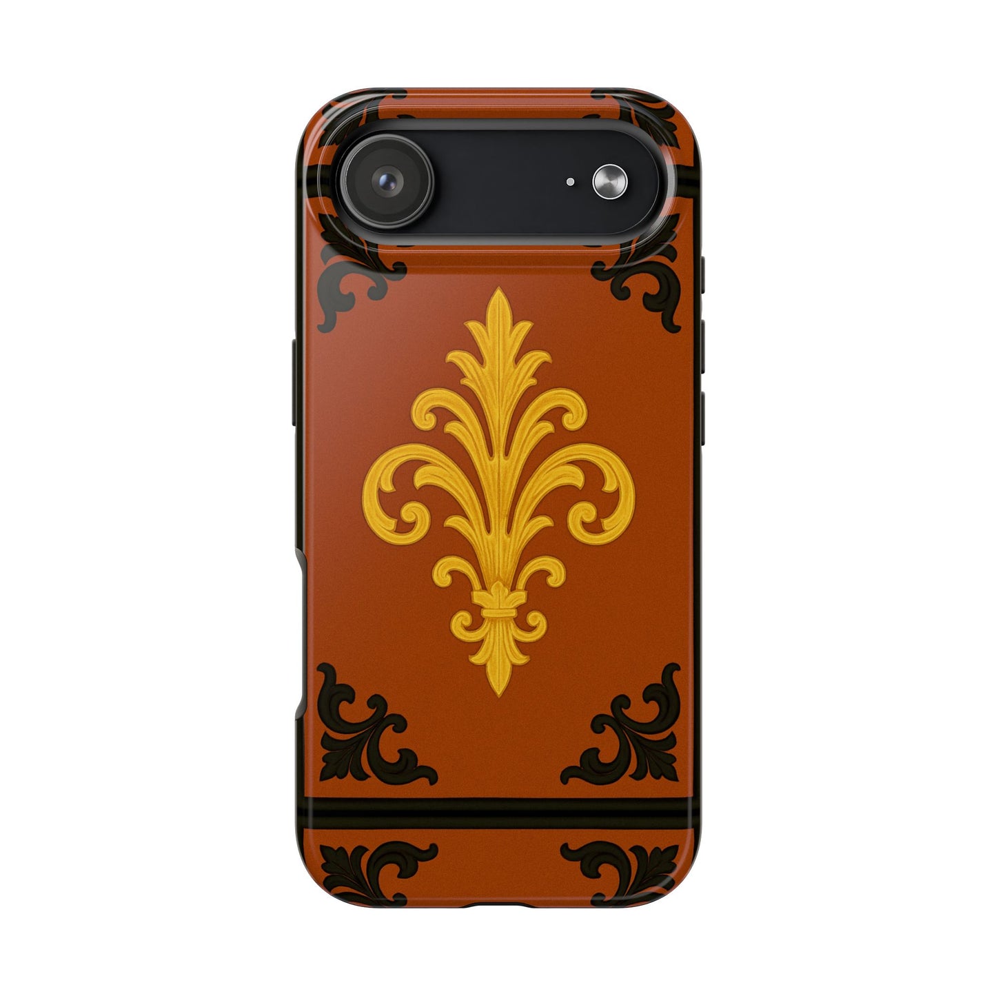 Dusk Terracotta Baroque Tough Phone Case — Vintage Baroque Design, Protective iPhone Cover