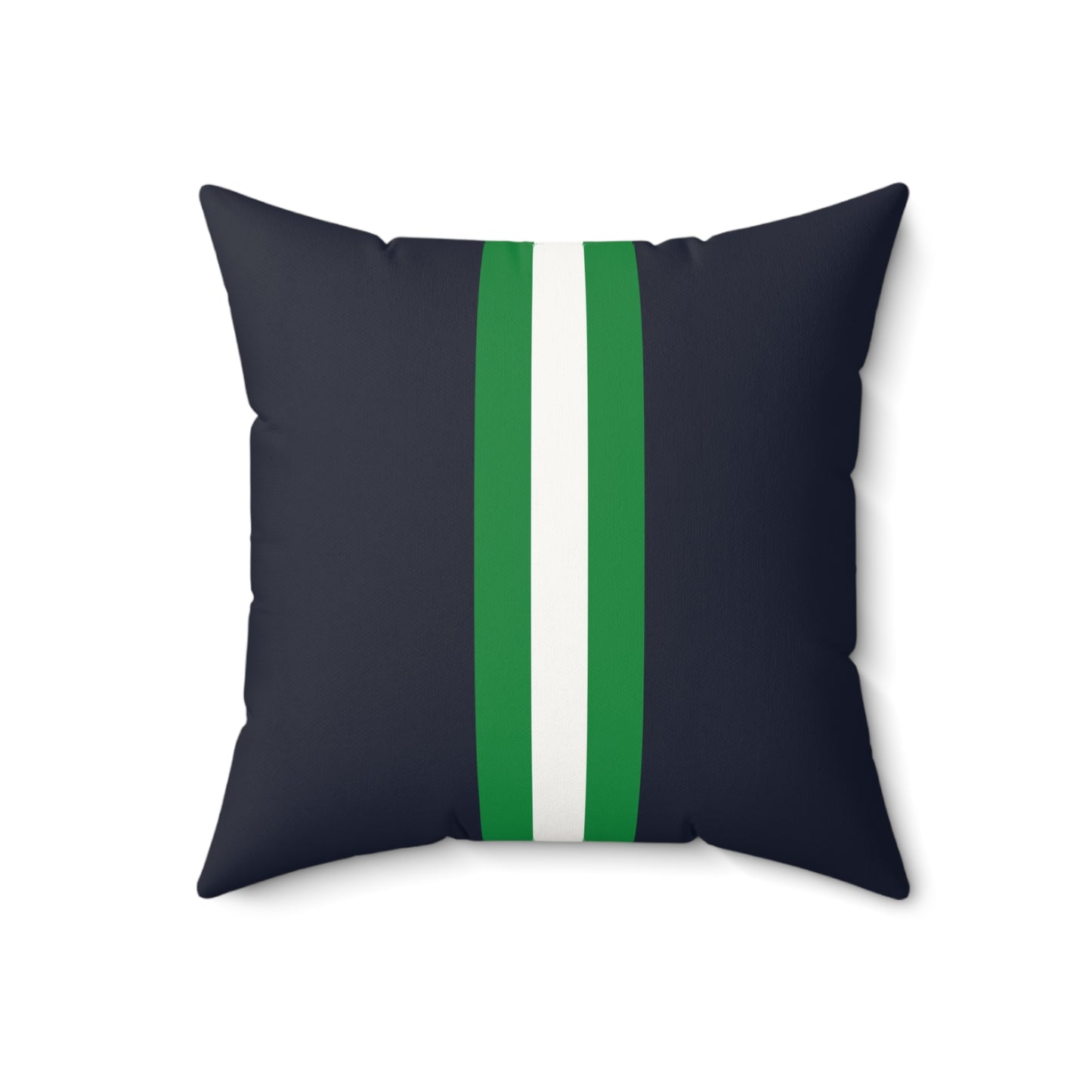 Lunar Midnight & Green-White Striped Modern Faux Suede Square Pillow, Decorative Cushion, Home Decor, Couch Pillow, Gift for Homeowners