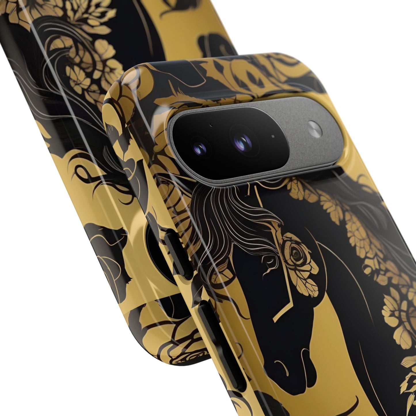 Phone Case - Elegant Horse & Roses Design