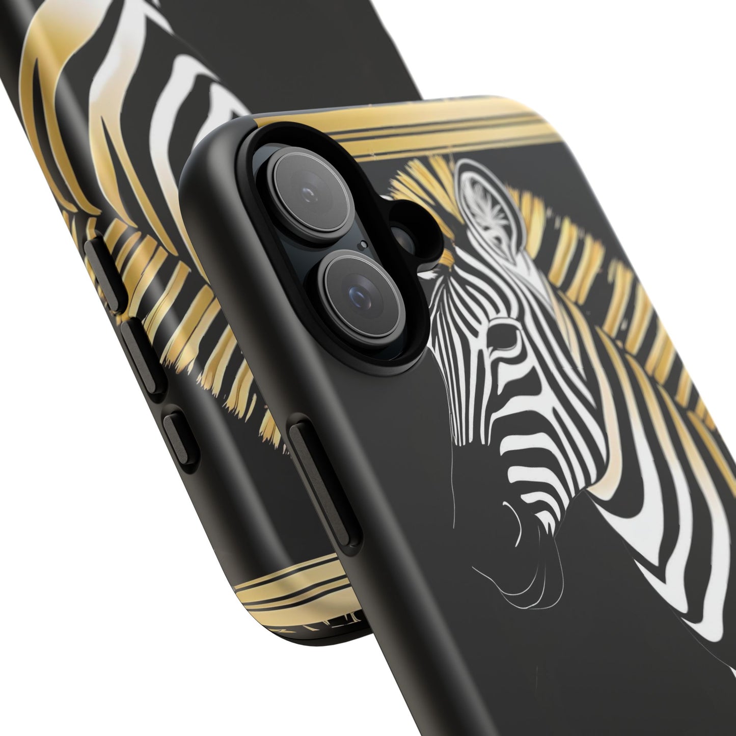 Phone Case - Elegant Zebra & Roses Design