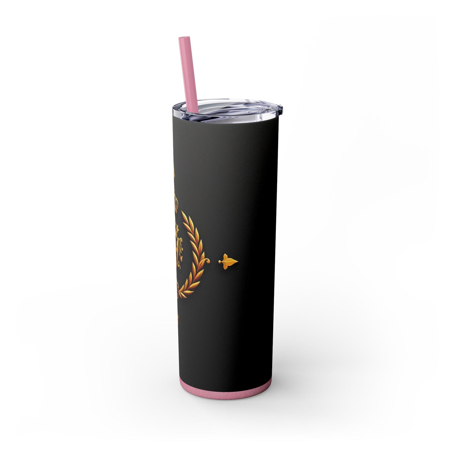 Elegant Gold Crown Skinny Tumbler with Straw, 20oz - Stylish Drinkware for Every Occasion, Royal Inspired, Ideal Gift for Her - Gold Crest