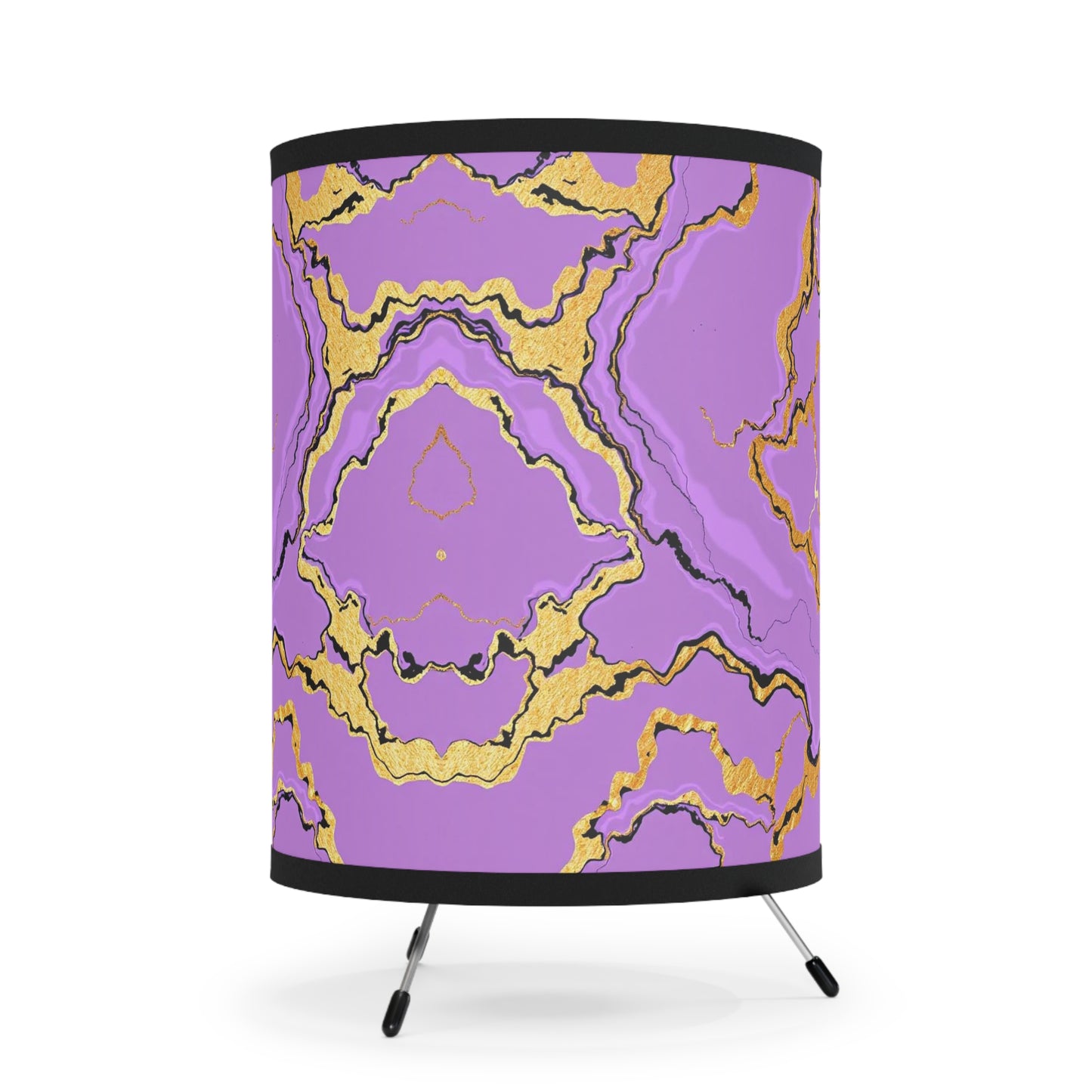 Stylish Tripod Lavender Marble Lamp, Modern Home Decor, Unique Lighting for Living Room, Gift for Housewarming, Bedroom Lamp
