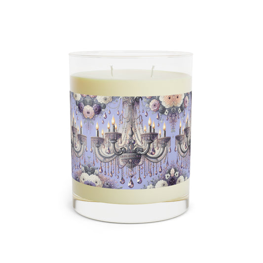 Elegant Floral Scented Candle - Cozy Home Decor, Aromatherapy Gift, Relaxing Atmosphere, Wedding Favor, Spa Experience - Lilac Jeweled Chandelier