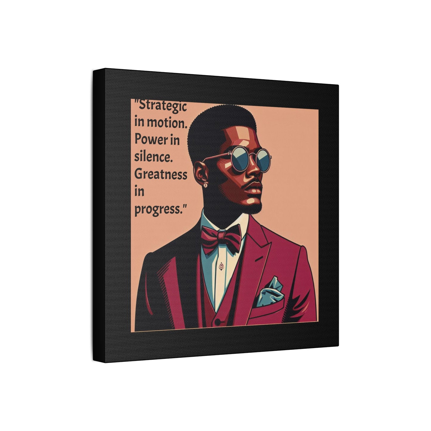 Afro Art Print Canvas, Wall Decor, Satin Stretched Canvas, African American Art, Office Decor, Home Decor - "Strategic In Motion...."