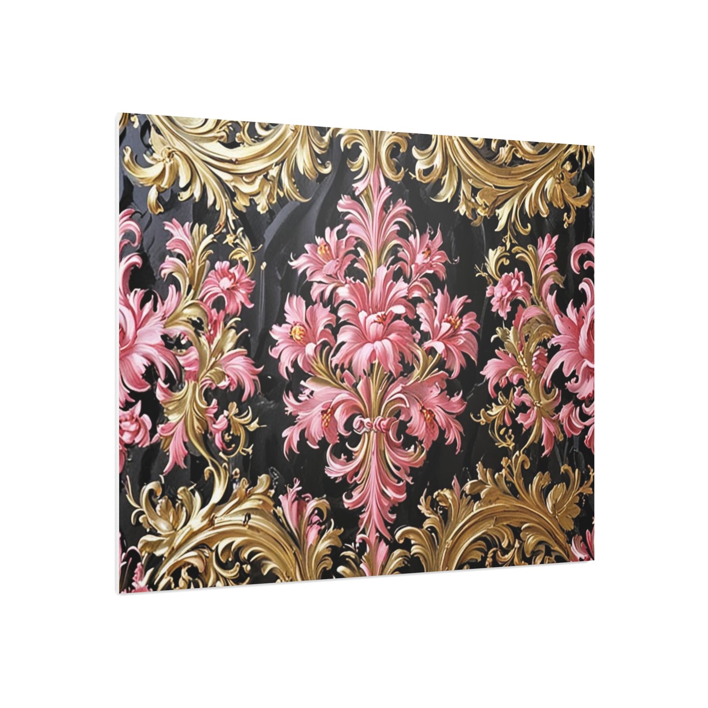 Elegant Floral Foam Board | Decorative Wall Art, Home Decor, Wedding Decor, Party Backdrop - Black & Pink Oil Painting Style Rococo