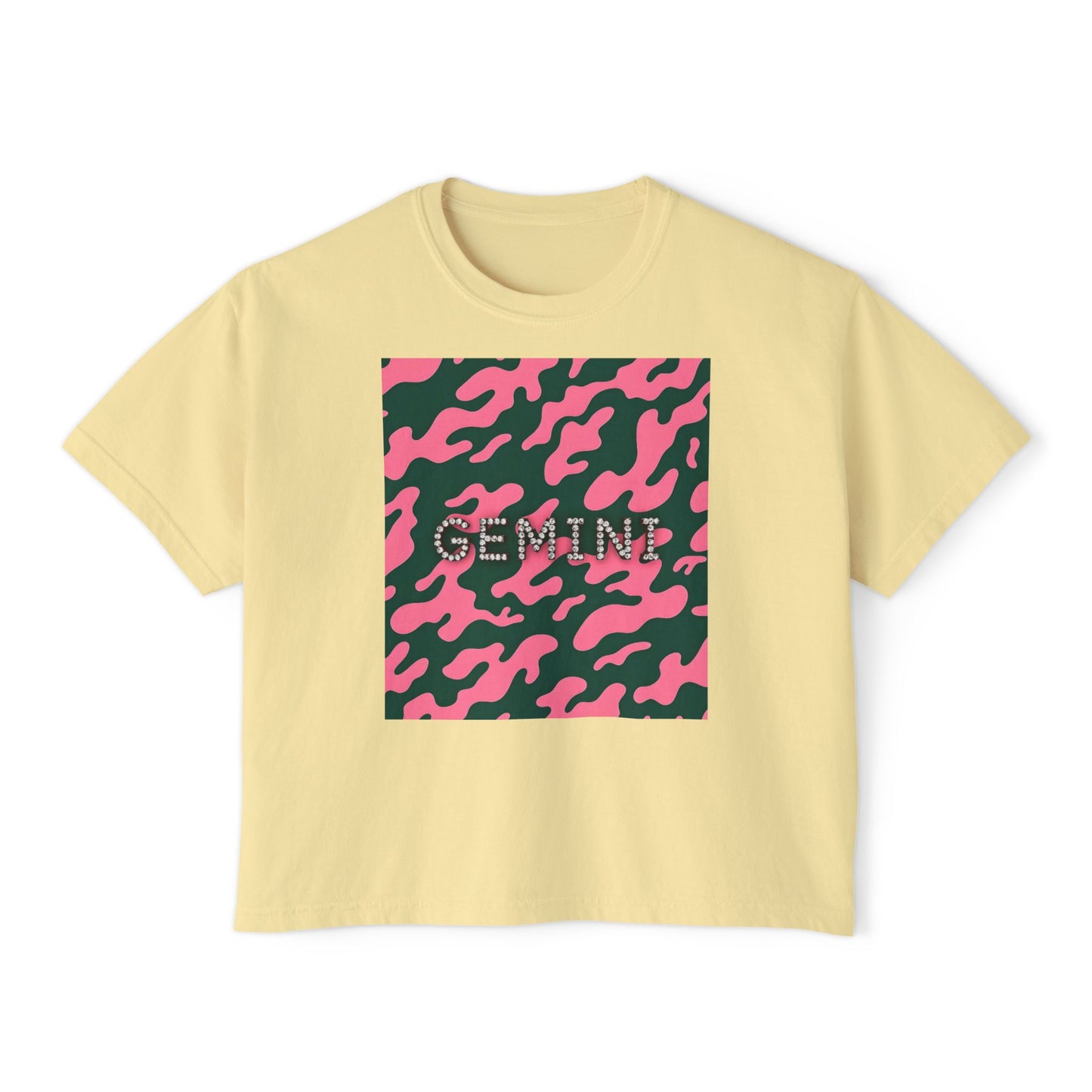 Gemini Camo Women's Boxy Tee - Trendy Astrology Shirt