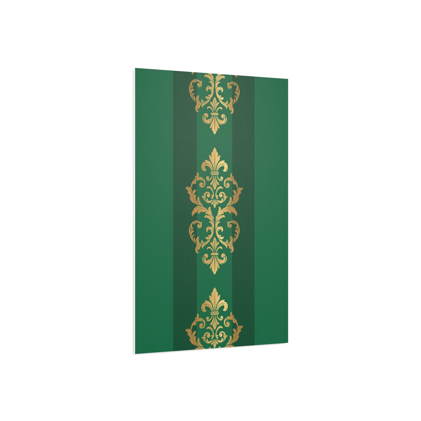 Gold Baroque Green Striped Foam Board Wall Art — Elegant Decorative Plaque