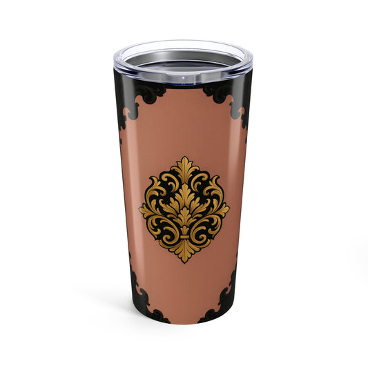 20oz Elegant Mauve & Black-Gold Baroque Tumbler — Travel Cup