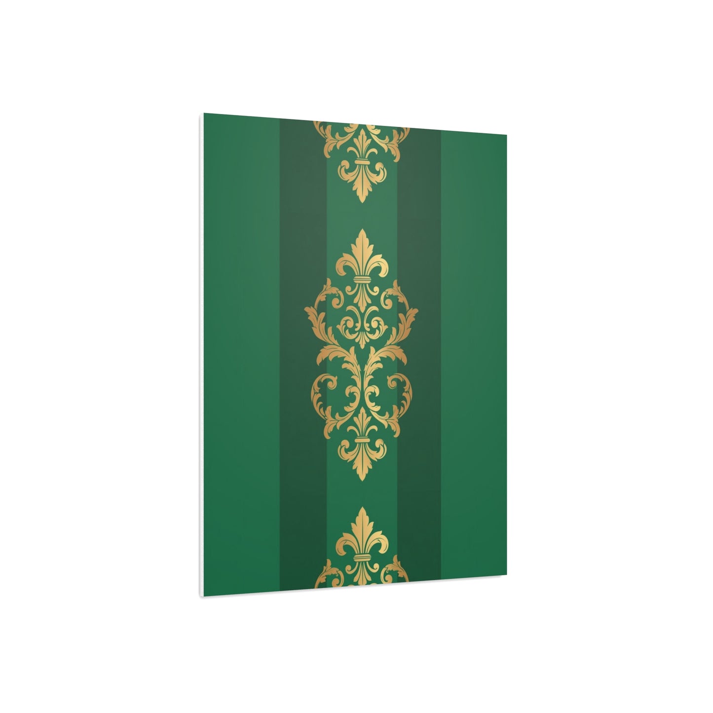 Gold Baroque Green Striped Foam Board Wall Art — Elegant Decorative Plaque
