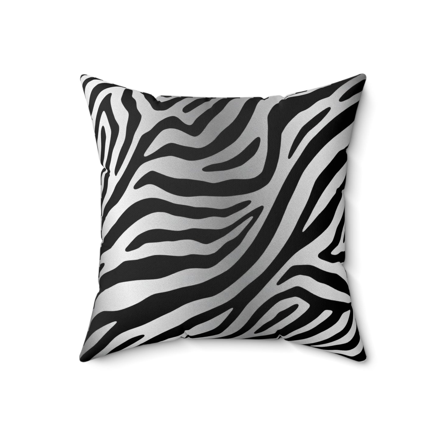 Chic Zebra Stripe Square Pillow - Stylish Home Décor - Silver