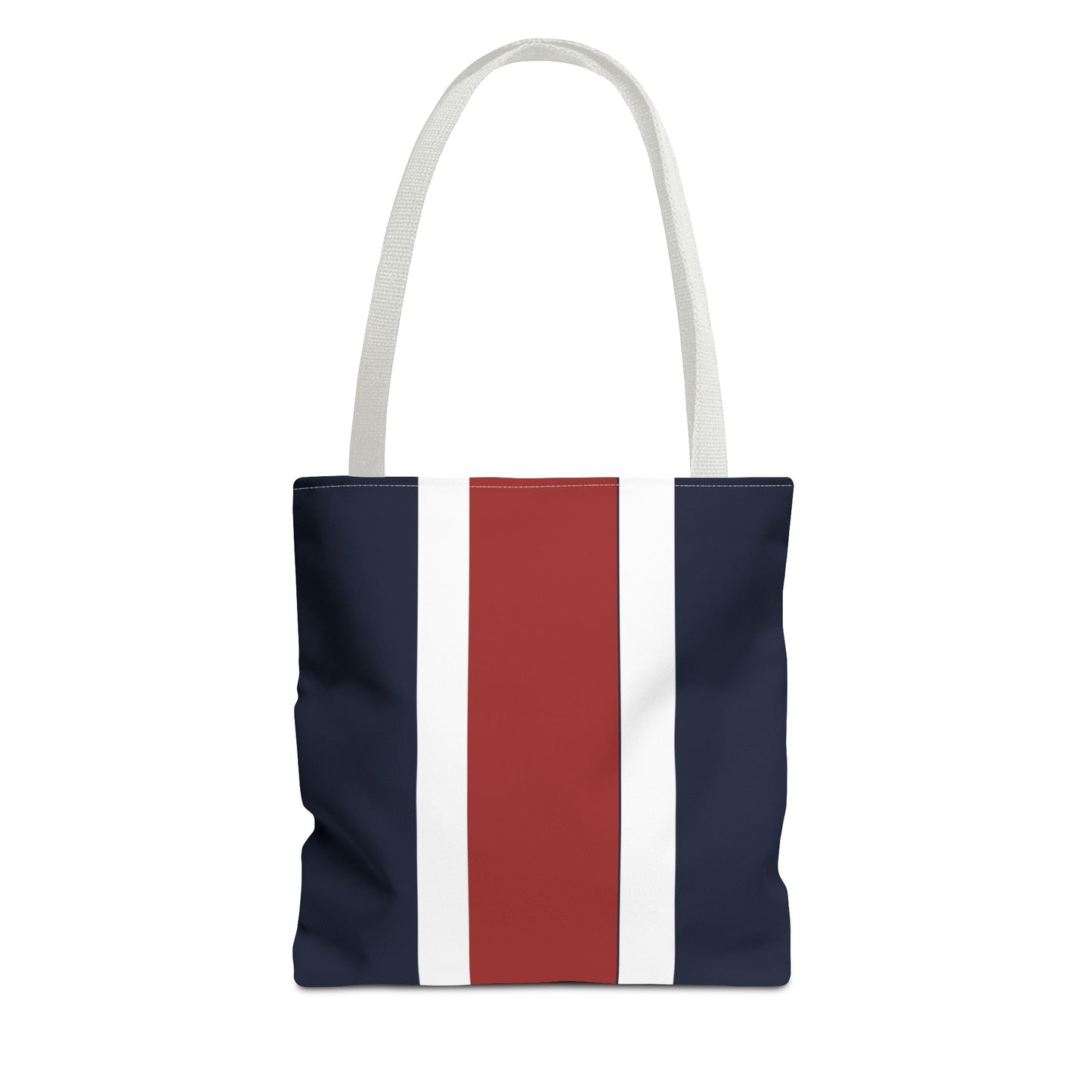 Lunar Midnight & Red-White Striped Tote Bag, Summer Beach Bag, Casual Shopping Tote, Patriotic Gift for Her, Travel Accessory
