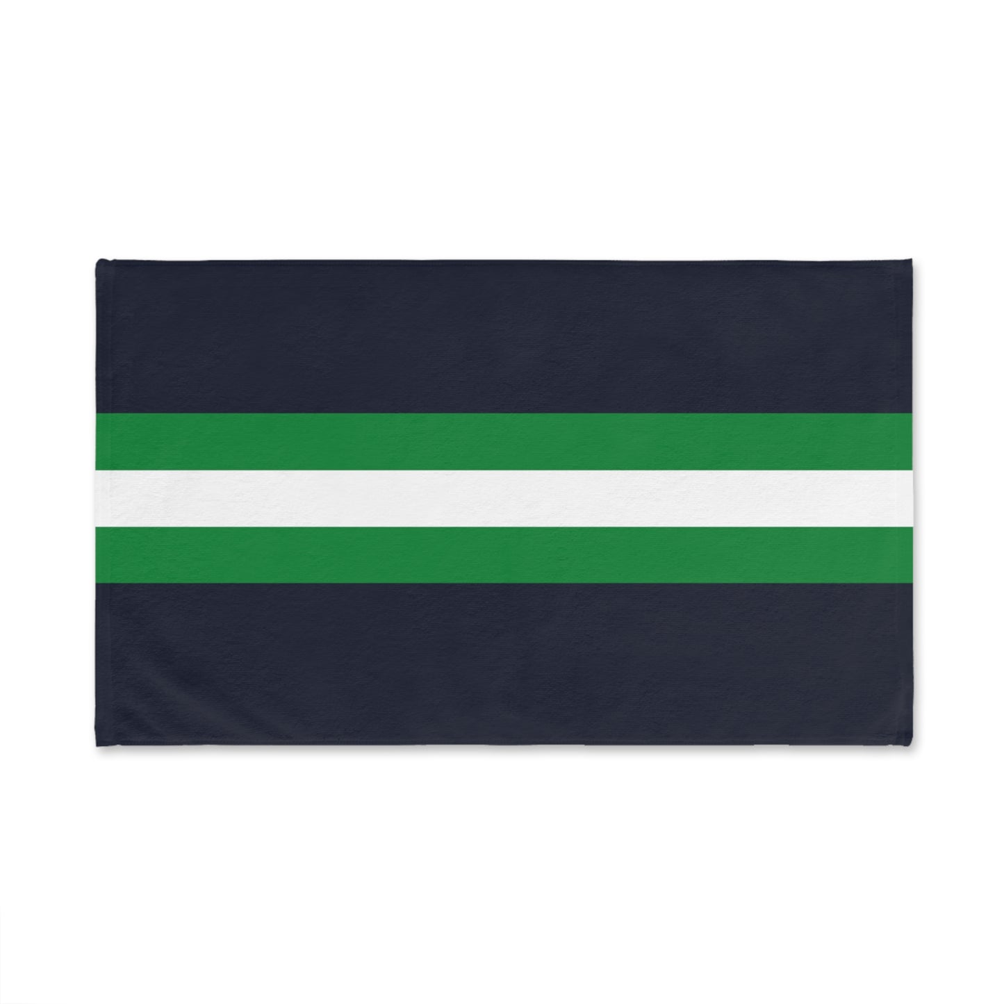 Lunar Midnight & Green-White Striped Hand Towel, Stylish Kitchen Towel, Modern Bathroom Décor, Perfect Gift for Housewarming