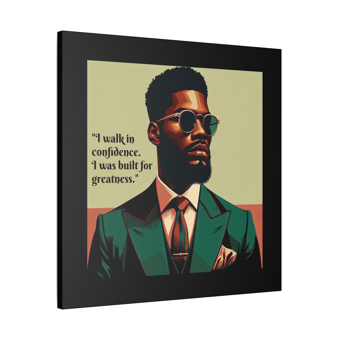 Afro Art Print Canvas, Wall Decor, Satin Stretched Canvas, African American Art, Office Decor, Home Decor - Built For Greatness