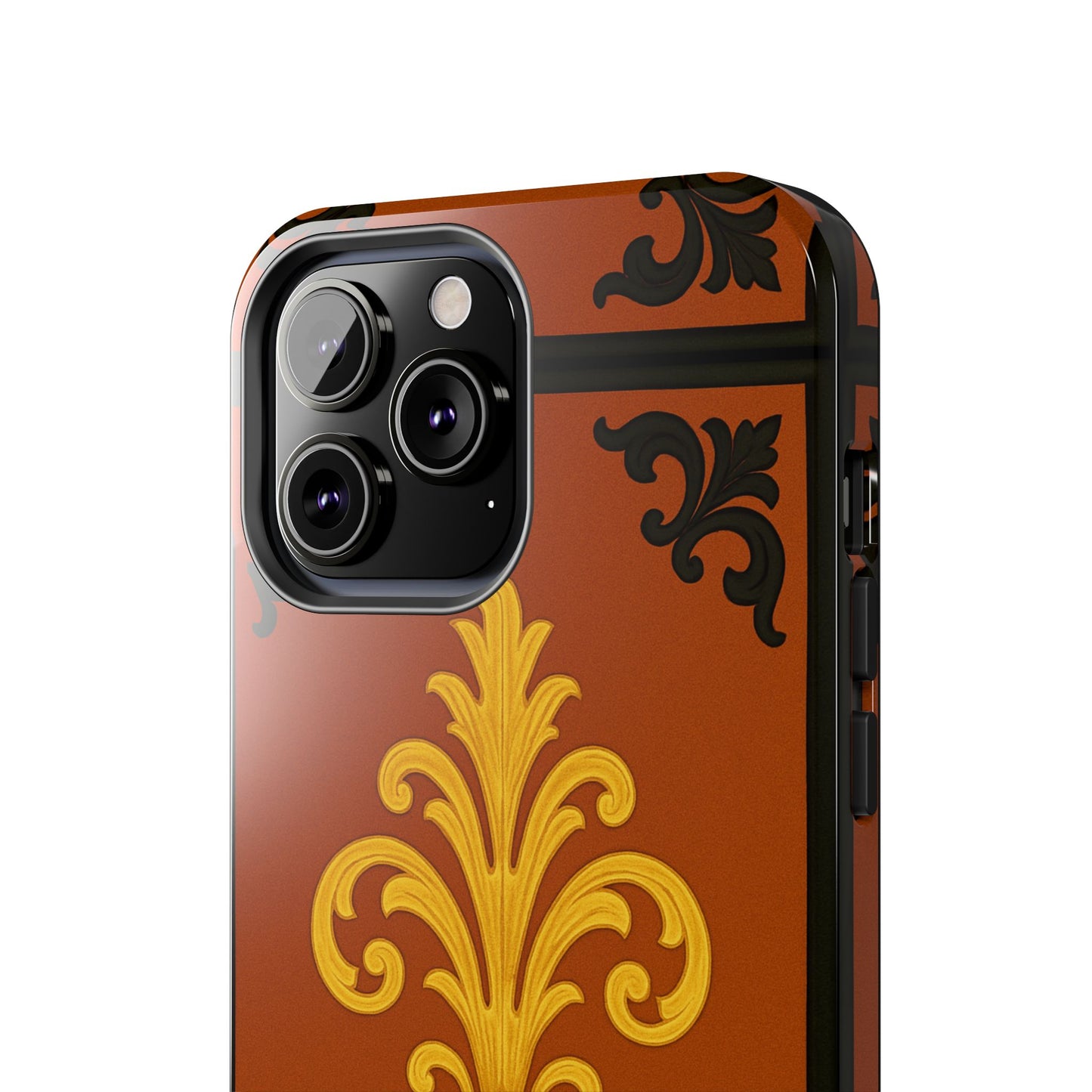 Dusk Terracotta Baroque Tough Phone Case — Vintage Baroque Design, Protective iPhone Cover