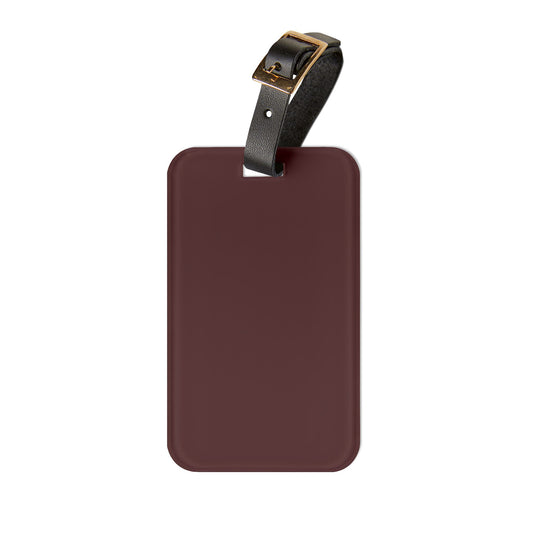 Stylish Brown Merlot Luggage Tag, Travel ID Tag, Personalized Baggage Tag, Gift for Travelers, Vacation Accessories