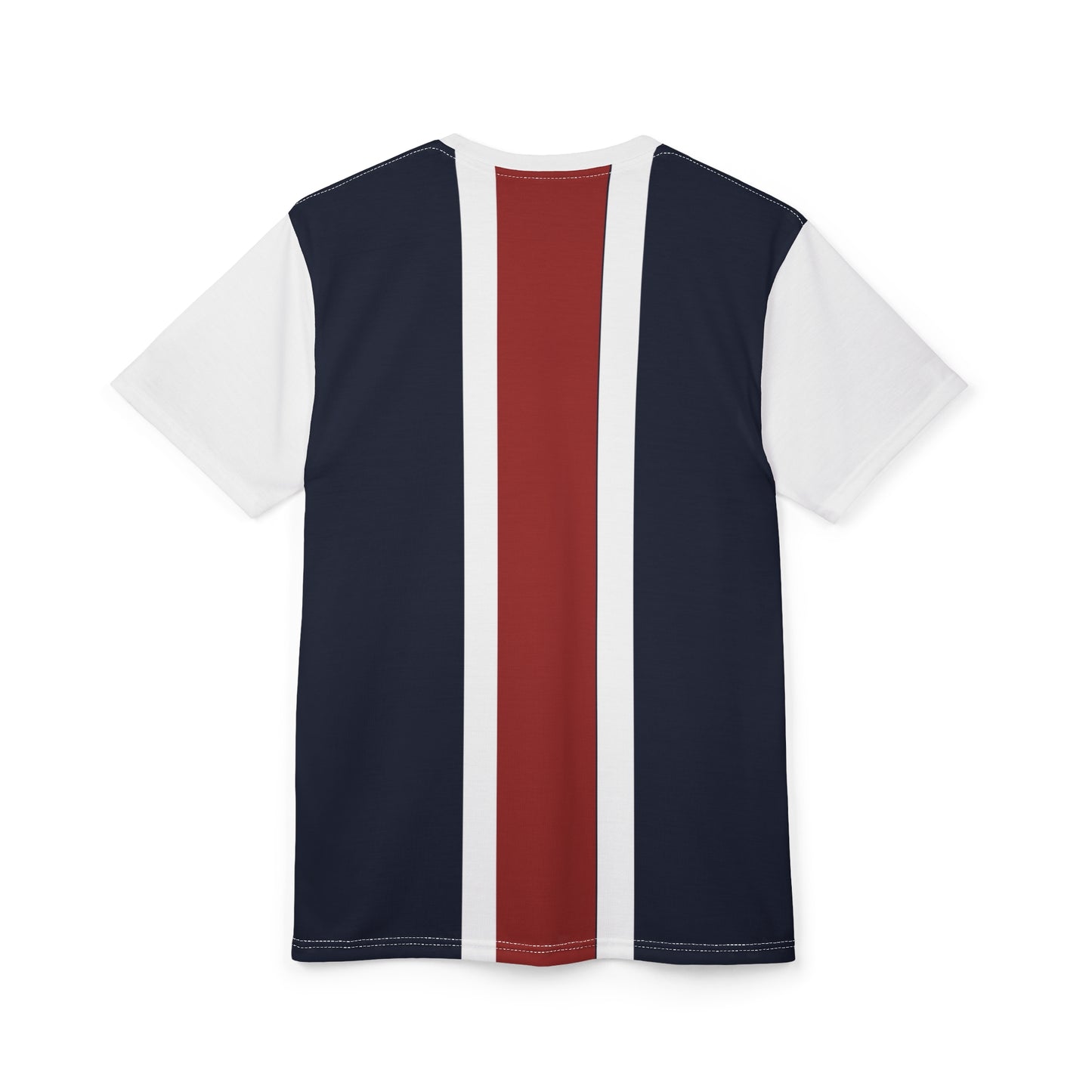Lunar Midnight & Red-White Striped Stylish Unisex Cut & Sew Tee - Casual Wear, Everyday Style, Gift for Him/Her, Summer Fashion, Streetwear