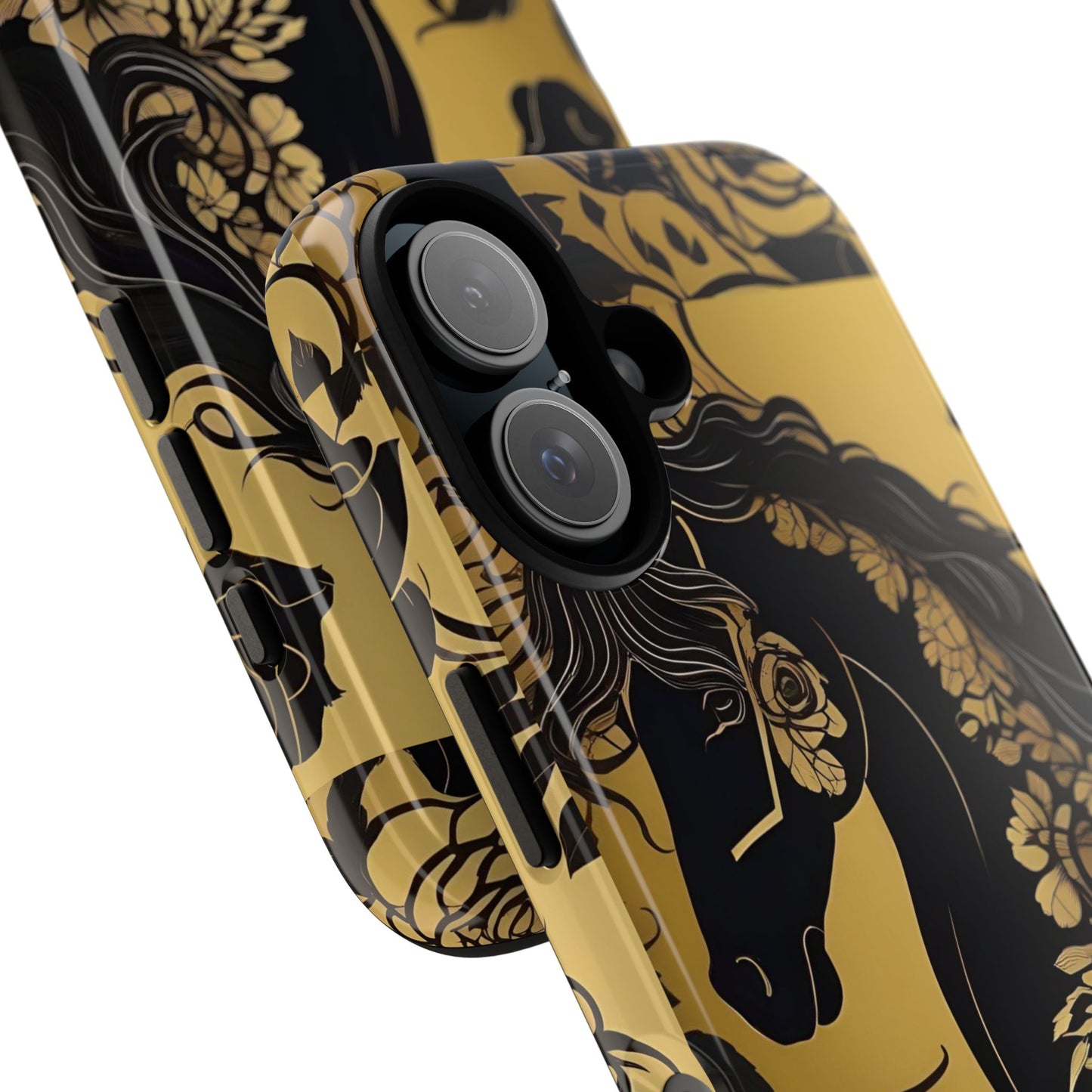 Phone Case - Elegant Horse & Roses Design