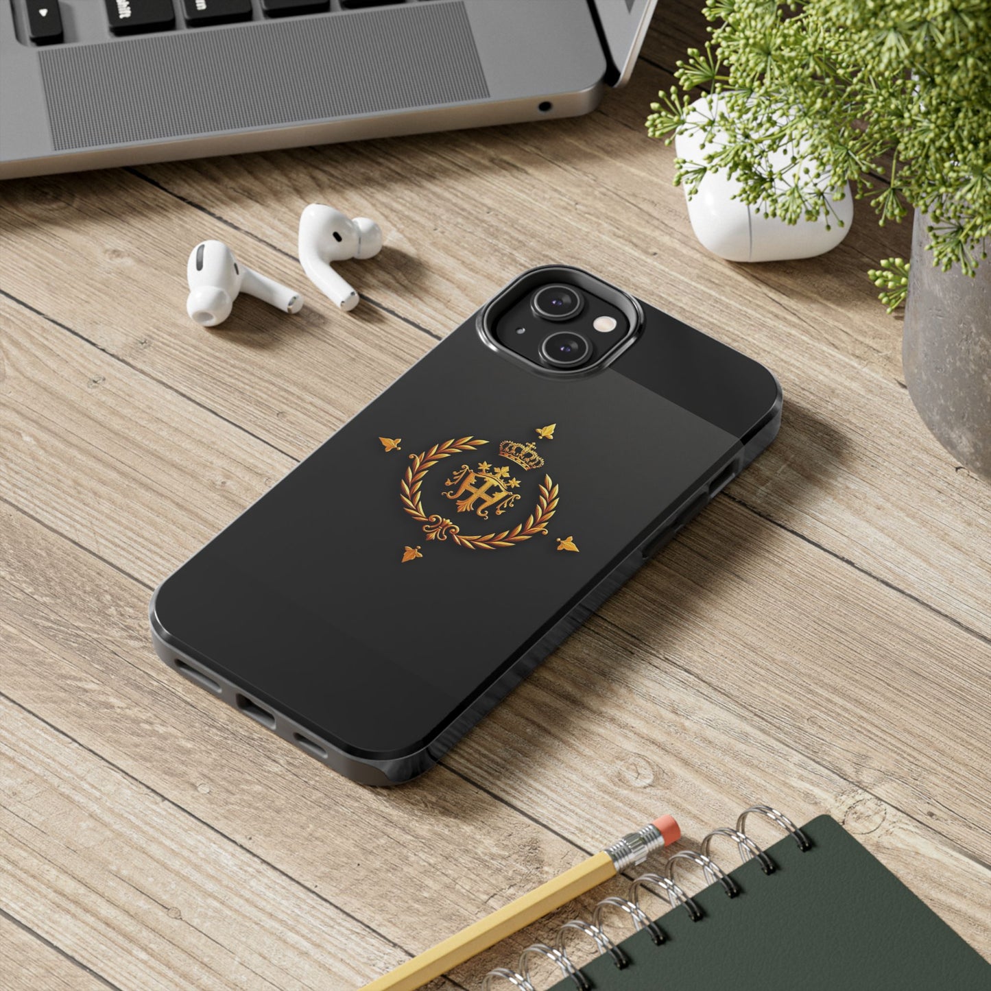 Luxurious Monarch Phone Case, Tough Phone Covers, Elegant Tech Accessories, Gold Crown Design, Stylish Gift for Him/Her - Gold Crest