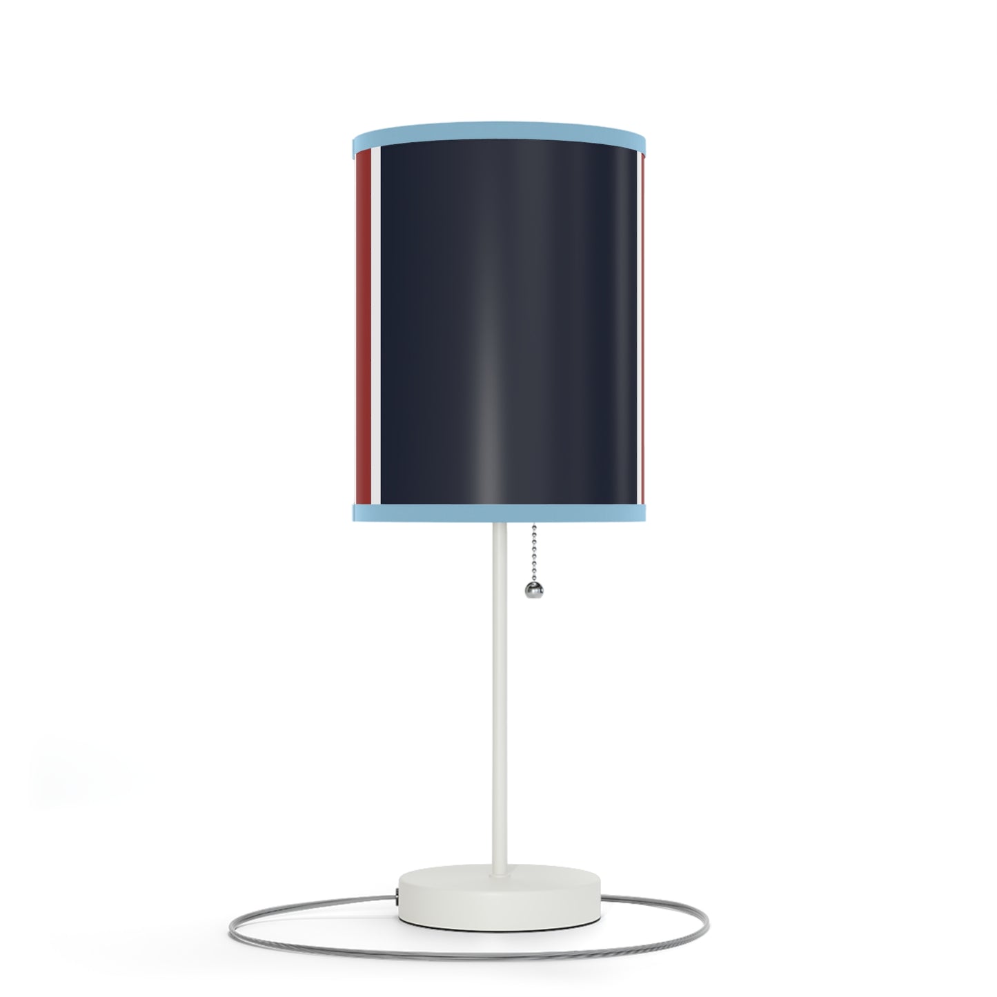 Lunar Midnight & Red-White Striped Stylish Table Lamp, Modern Home Decor, Bedroom Lighting, Unique Gift for Her, Desk Illumination