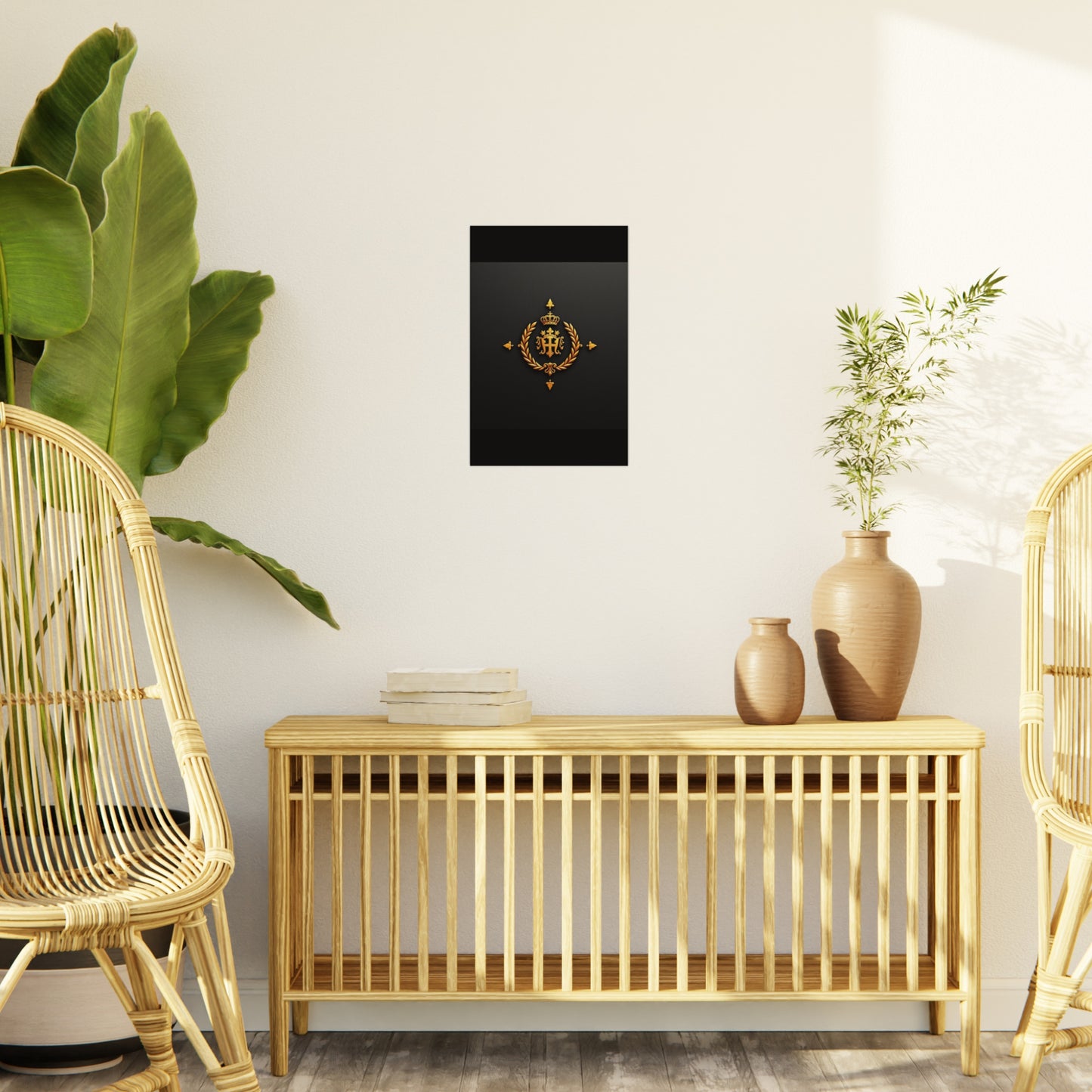 Elegant Foam Board Wall Art, Luxury Home Decor, Royal Crest Display, Office Decoration, Unique Gift Idea, Modern Wall Decor - Gold Crest