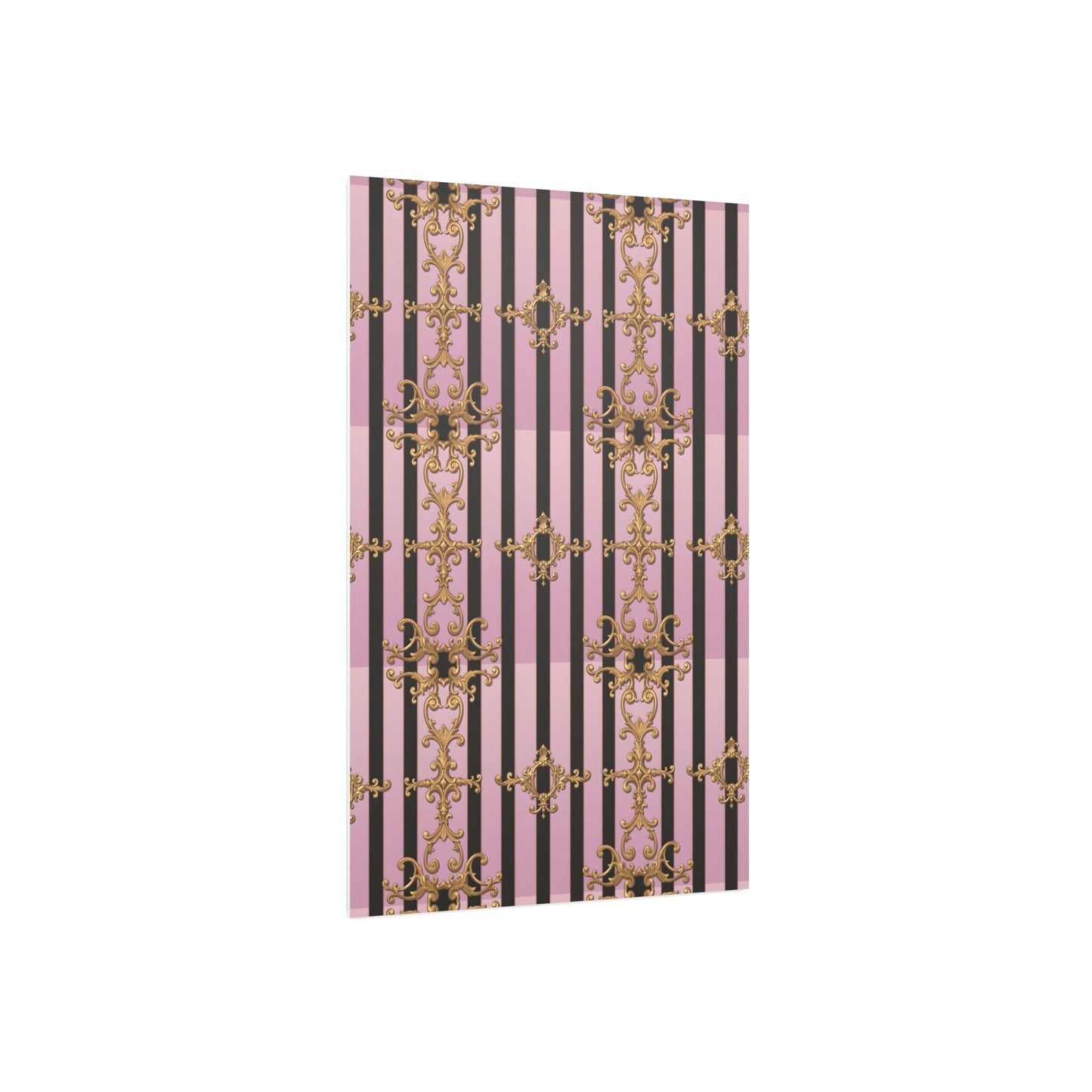 Elegant Decorative Foam Board | Wall Art, Home Decor, Office Accent, Gift Idea, Event Decoration - Lavender Ombre Striped Gold Baroque