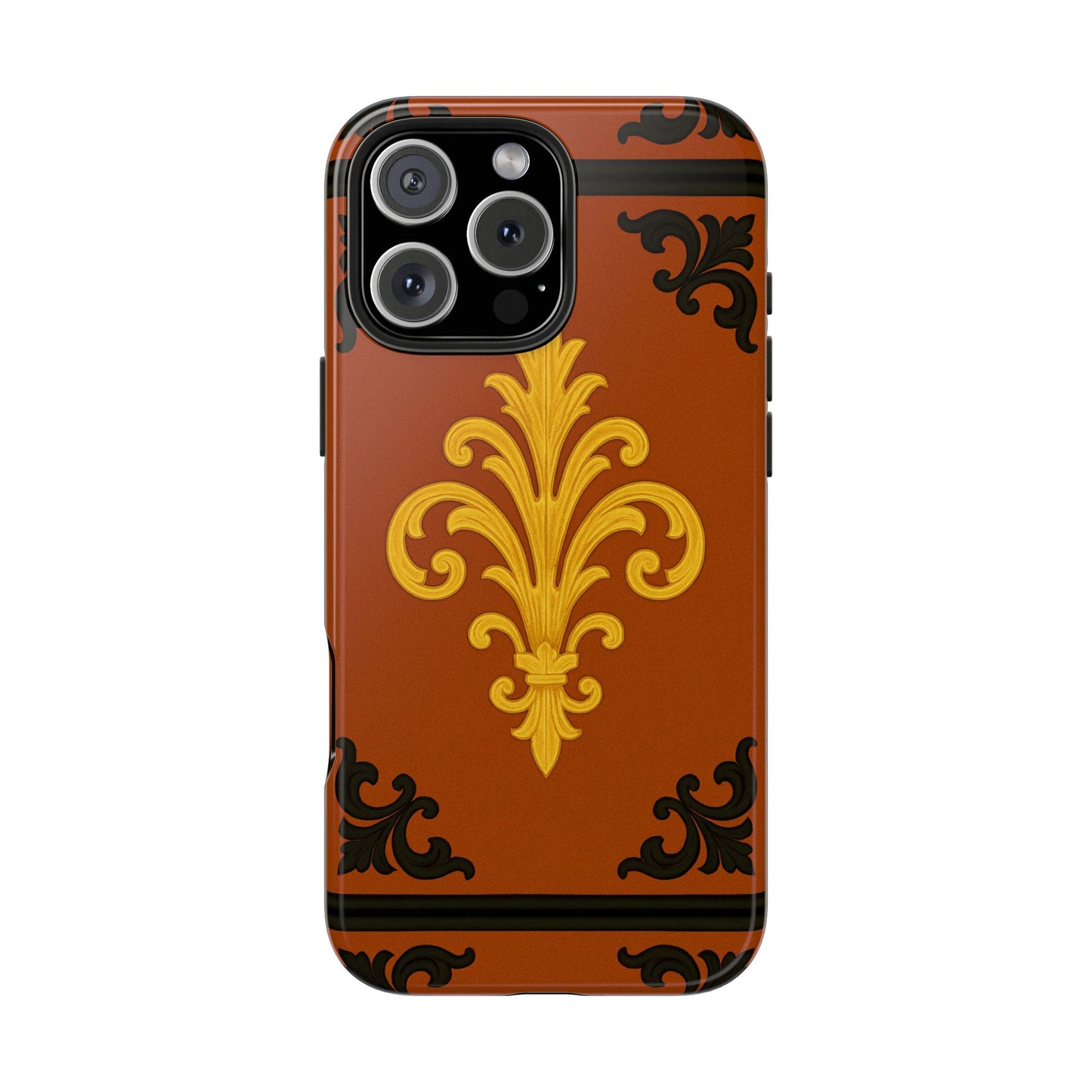 Dusk Terracotta Baroque Tough Phone Case — Vintage Baroque Design, Protective iPhone Cover
