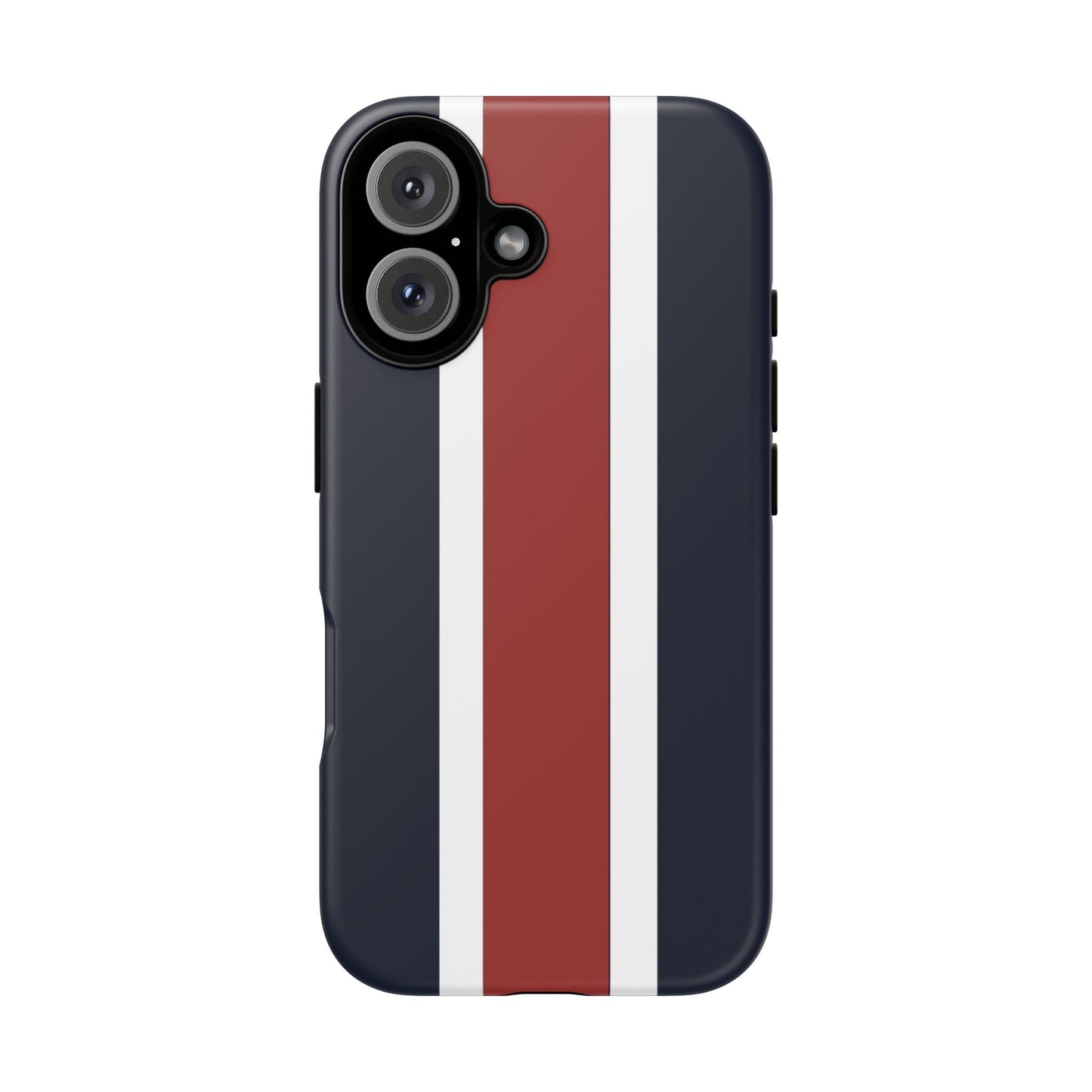 Lunar Midnight & Red-White Striped Stylish Phone Case - Tough Cases, Custom iPhone Cover, Sleek Phone Accessories, Gifts for Him/Her