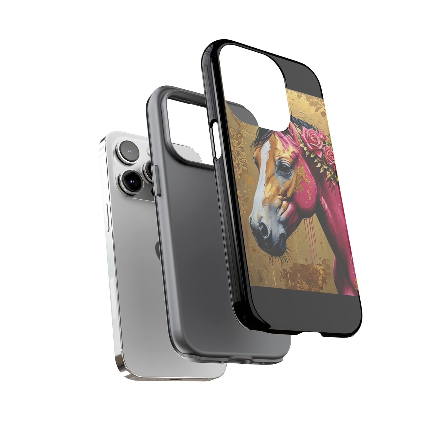 Phone Case - Elegant Horse Damask Design