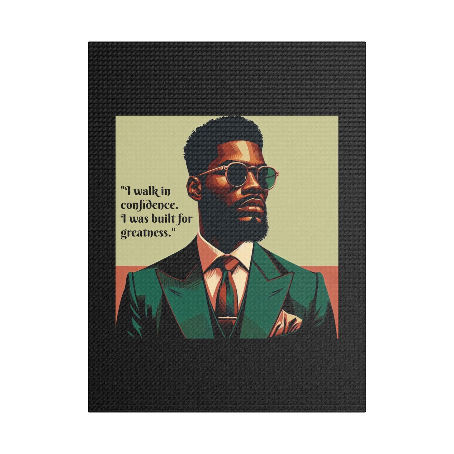 Afro Art Print Canvas, Wall Decor, Satin Stretched Canvas, African American Art, Office Decor, Home Decor - Built For Greatness