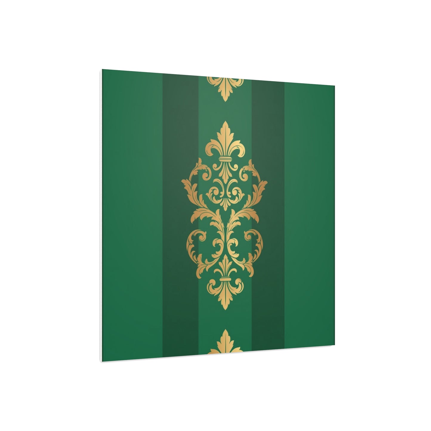 Gold Baroque Green Striped Foam Board Wall Art — Elegant Decorative Plaque